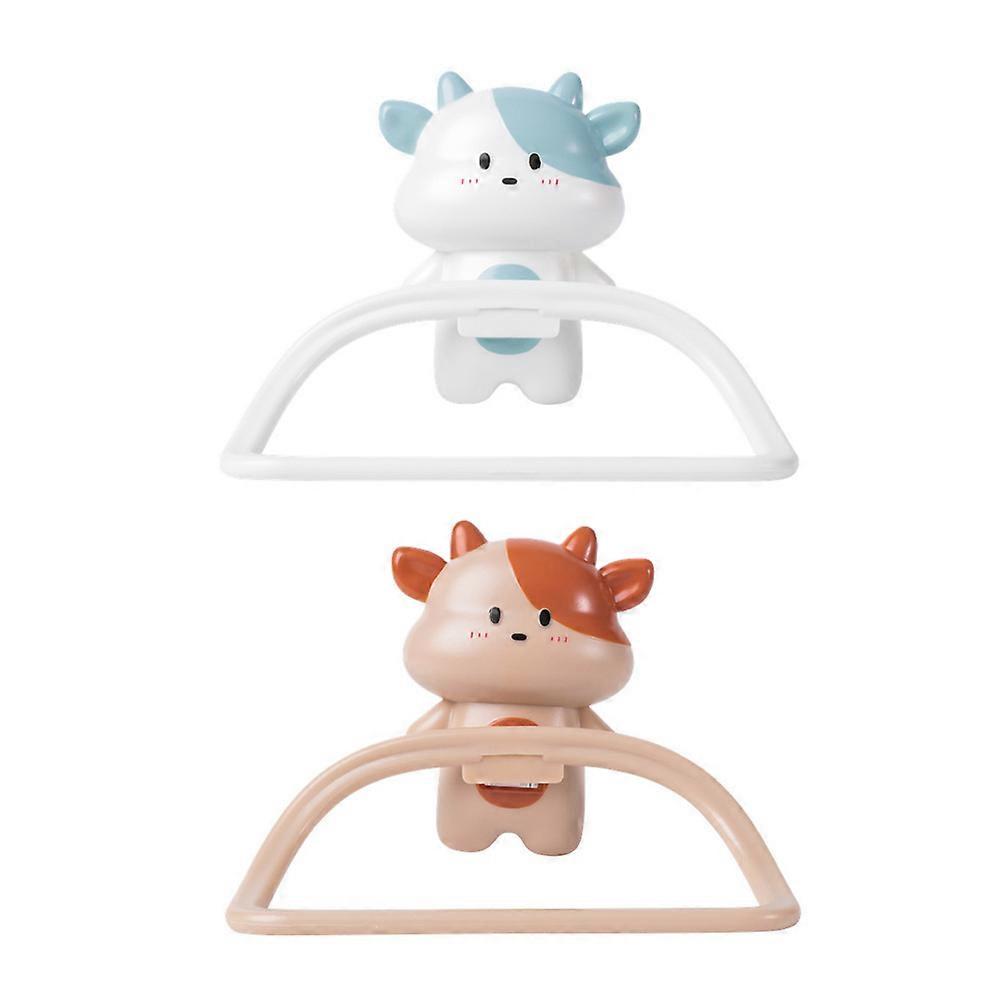 Cartoon Wall Mounted Towel Bar with Suction Cup – Easy Install, Sturdy Design, 2 Pack for Bathroom Towel Storage – Great