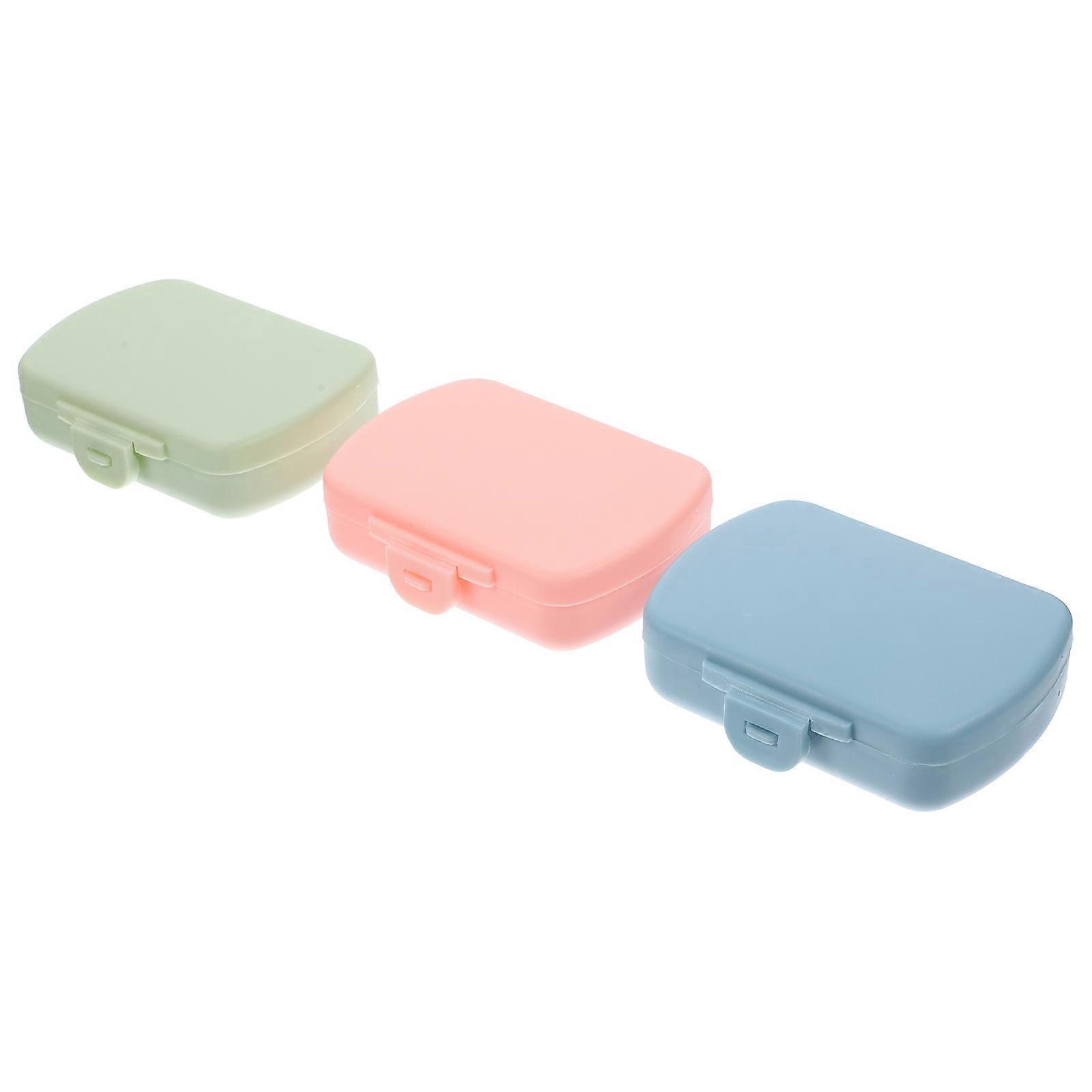 Travel Pill Case Compartments Portable Small Daily Vitamin Container Medication Classification Pink 3Pcs