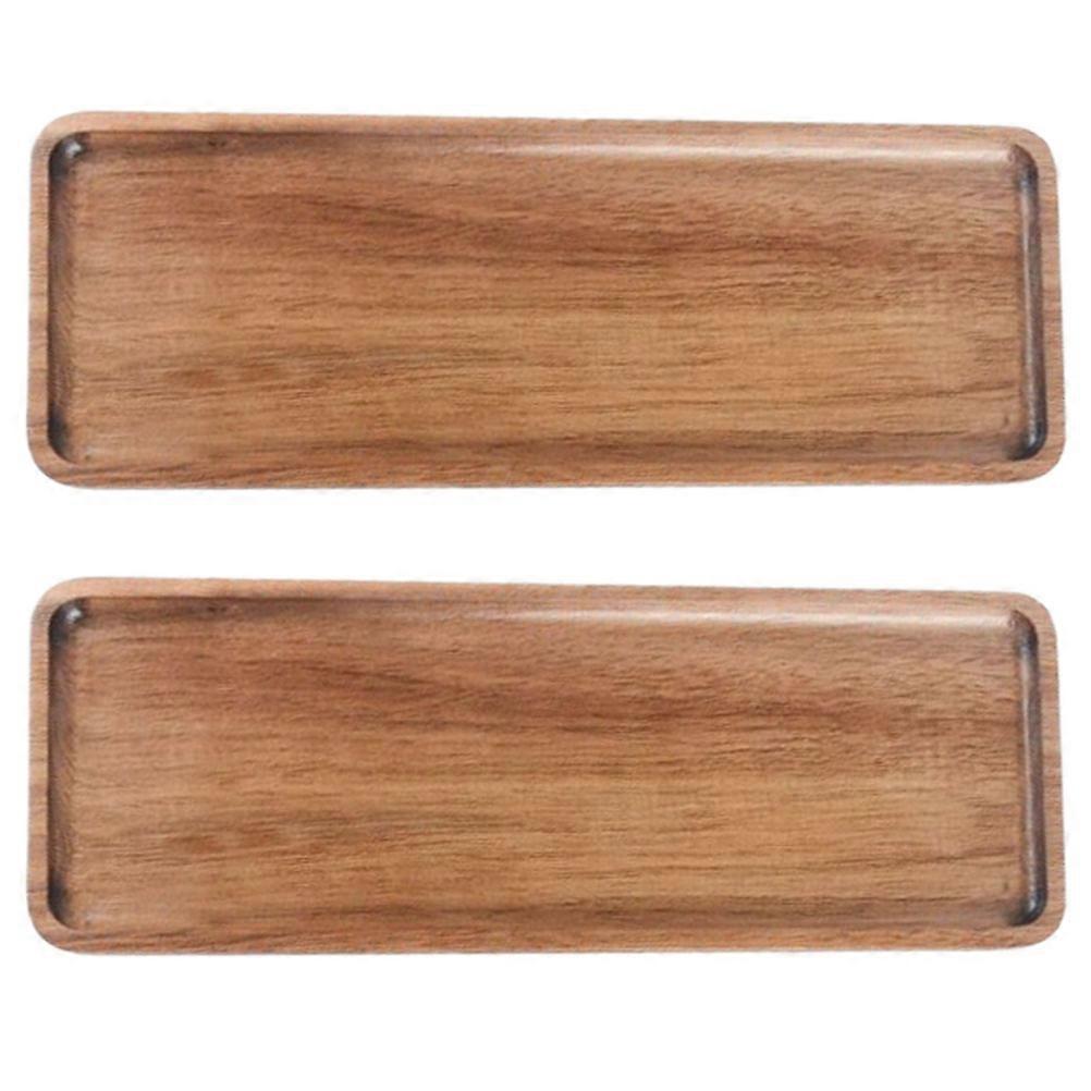 2pcs Rectangular Wooden Serving Tray for Fruits, Snacks, Desserts – Multi Functional Appetizer Plate for Kitchen, Parties, and Decorative Use