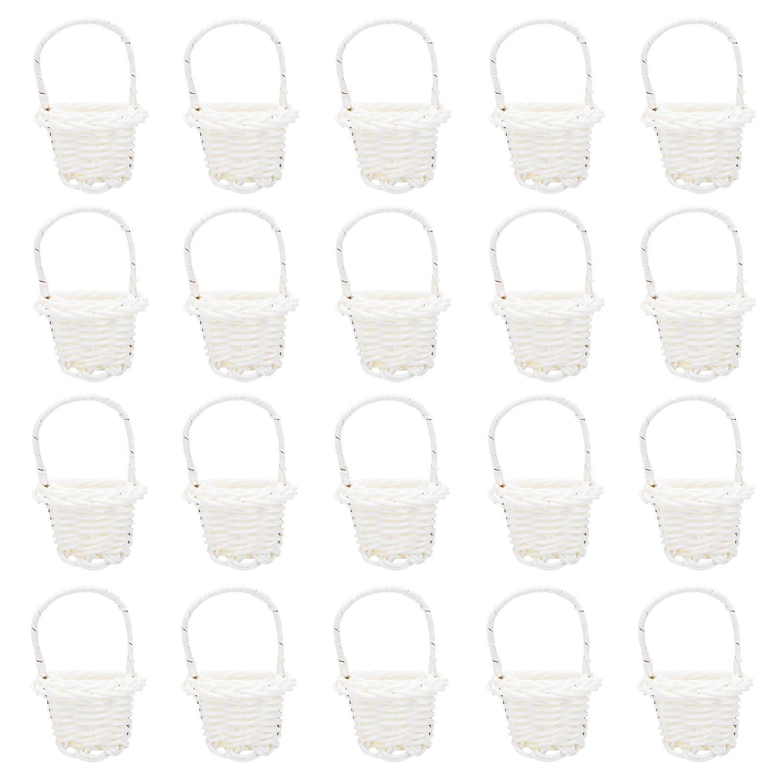 20Pcs Versatile Mini Woven Flower Basket Decorative Ornaments