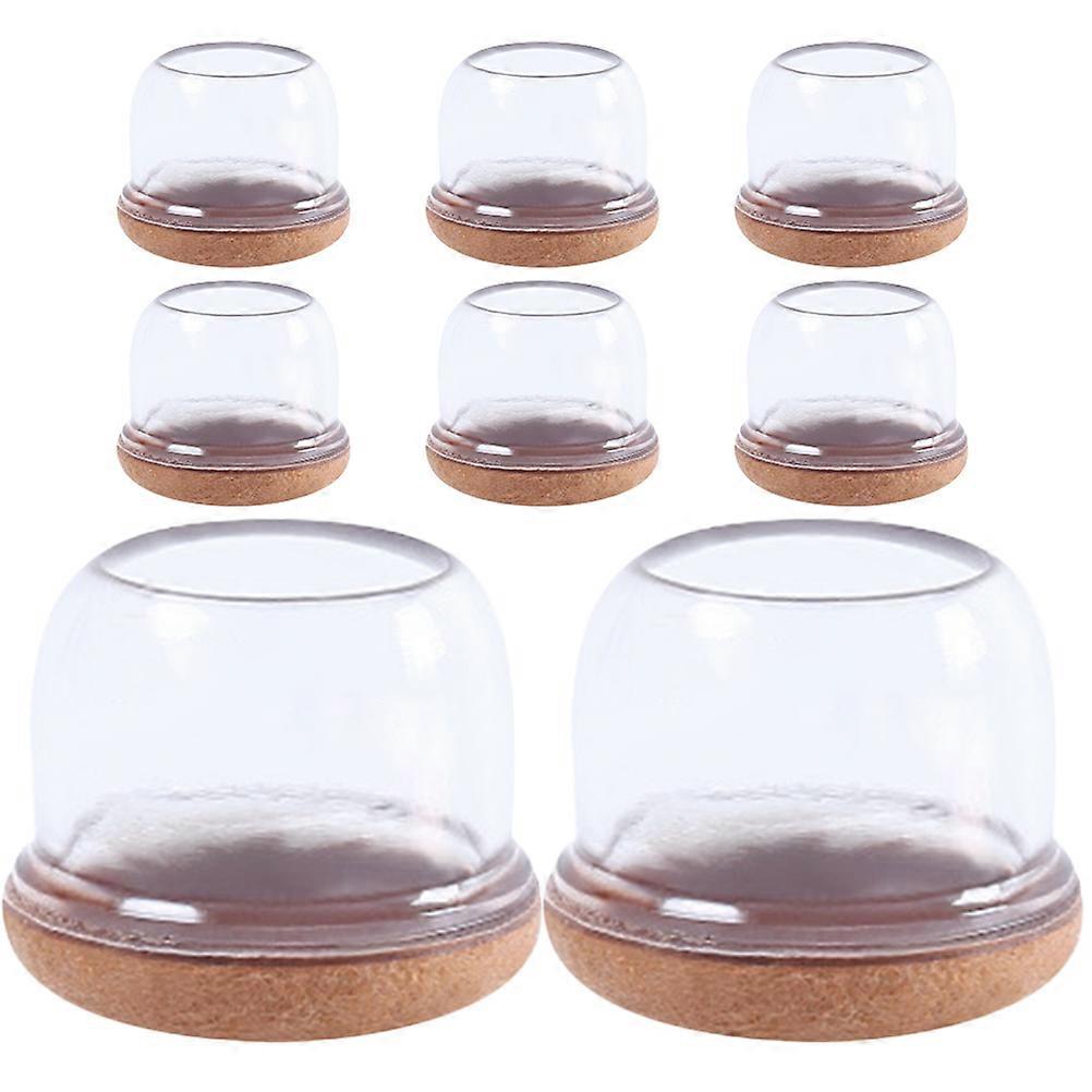 Table Feet Pads 8Set Chair Leg Caps Break Resistance For Living Room Transparent Color Round Style