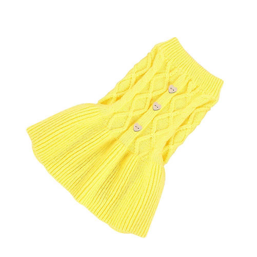 Tricots pour animaux de compagnie chien chat printemps tenue confortable chiot robe 1Pc jaune XXS