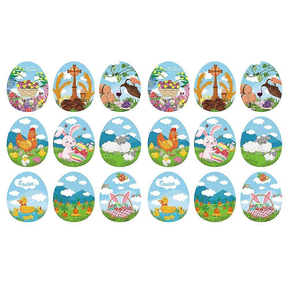Cartoon Easter Stickers for Decoration 2 Sheets Colorful Wall Clings