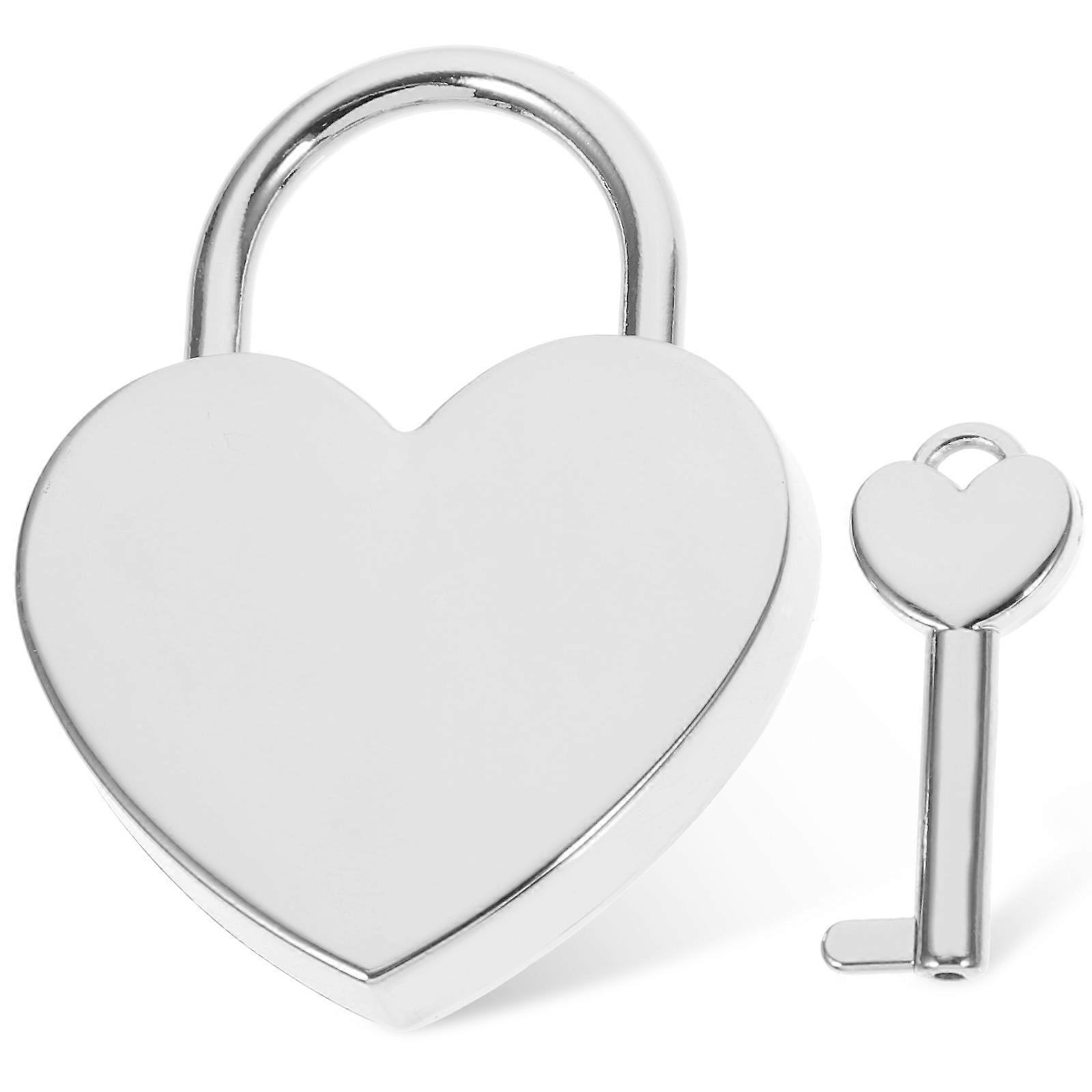 Compact Heart Padlock with Key – Secure Diary, Jewelry Box, Luggage & Handbag – Easy to Use for Couples & Travelers