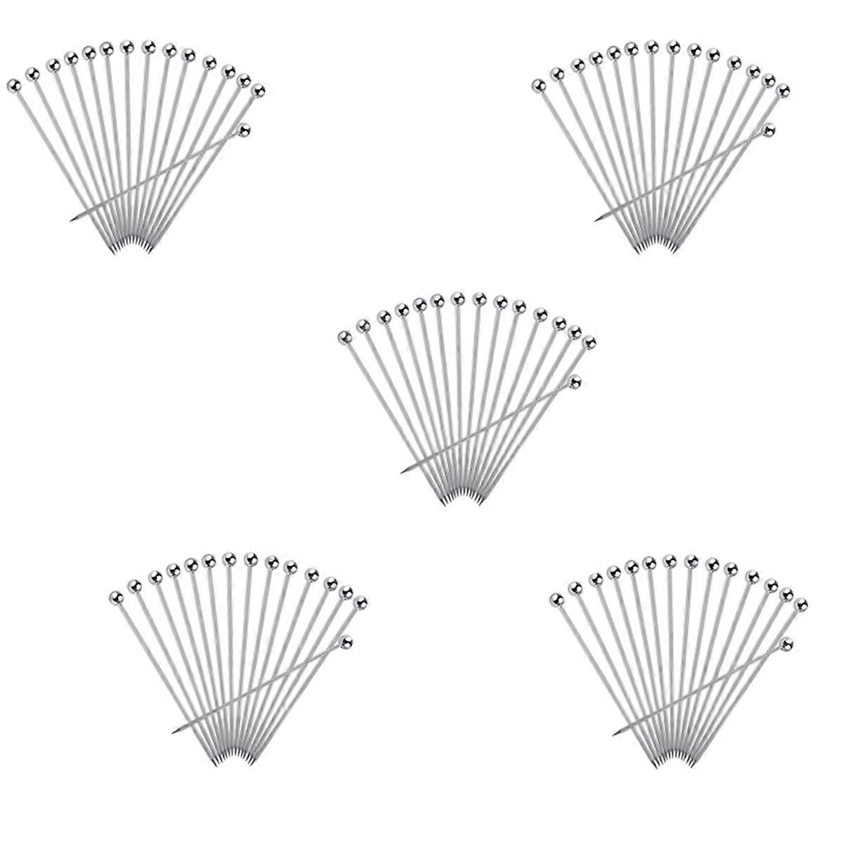 75Pcs Cocktail Picks, 4 Inch Reusable Stainless Steel Picks Cocktail Toothpicks for Olives Appetizer