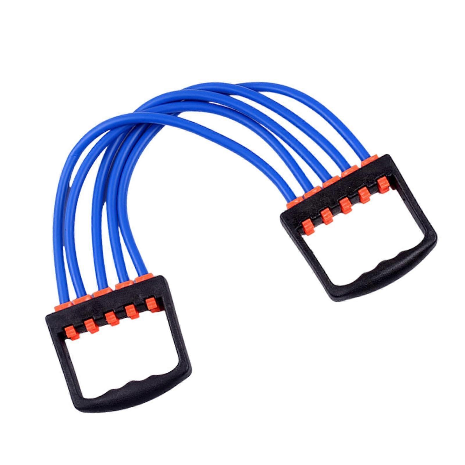 Chest Expander FiveTube Detachable Pull Rope, Adjustable Chest Exercise Equipment For Men, Arm Training Tool, Blue