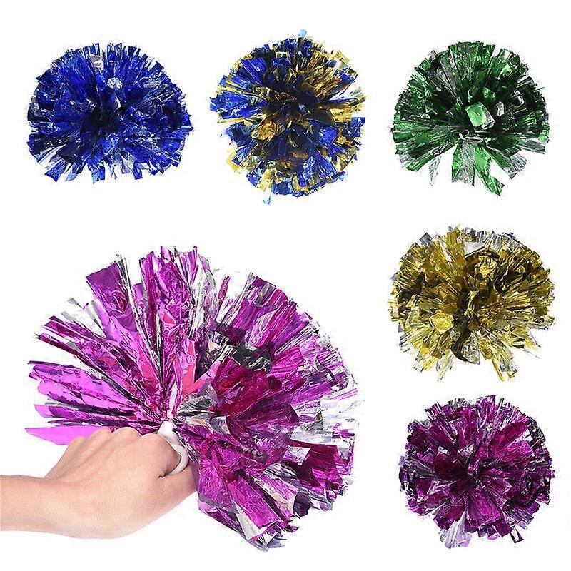 Cheerleading Pompom Round Shape College Competition Blue 28x28x5cm 1 Pair