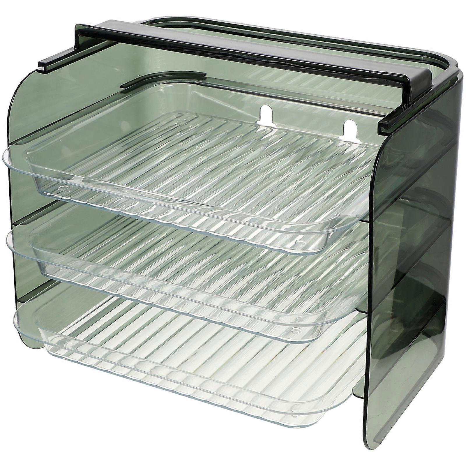 Dish Rack-Space-Saving Dish Rack Multi-Functional Storage Rack Kitchens 22x20cm 3 Layers Layered Organization 1Pcs