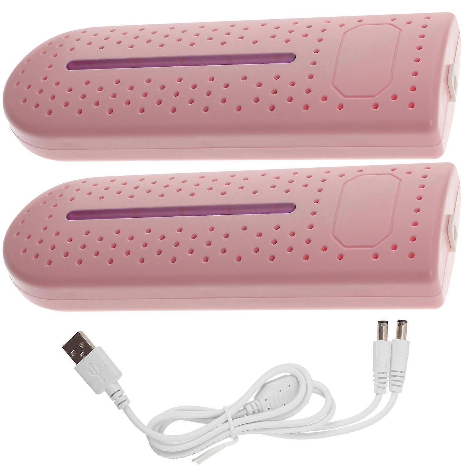 Socks Dryer Multi Function Shoes Dryer Light Design Deodorization Drying Moisture Removal Pink 1 Pair