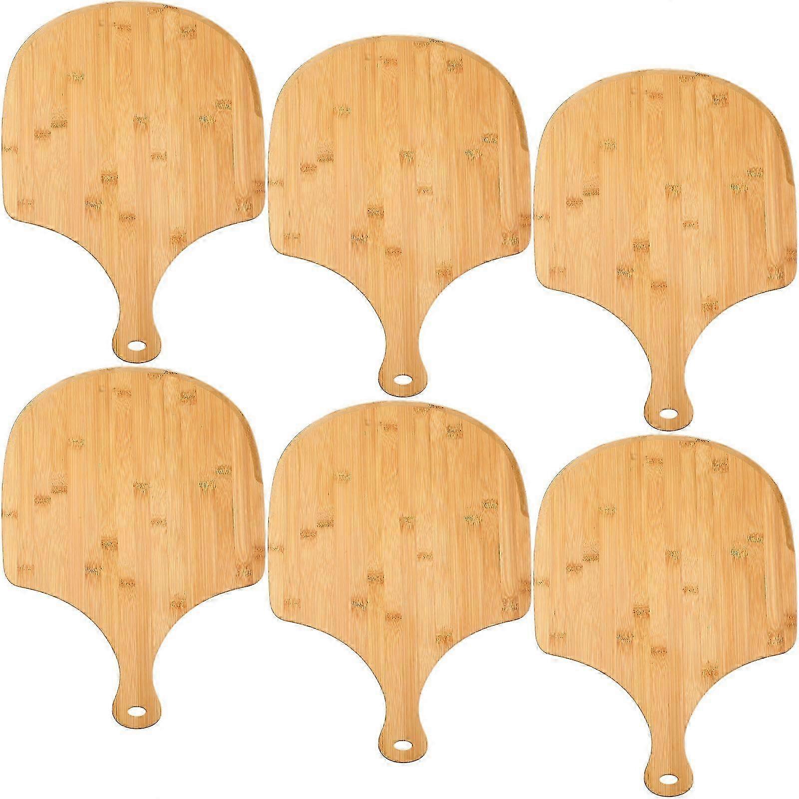 6 Pcs Casca de Pizza de Bambu para Fatiar Pizzas e Pães 16.5 x 12 Polegadas