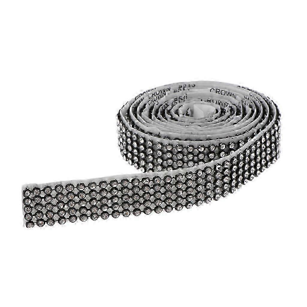 1 Roll of 5 Row Rhinestone Ribbon Diamond Mesh for DIY Craft Projects