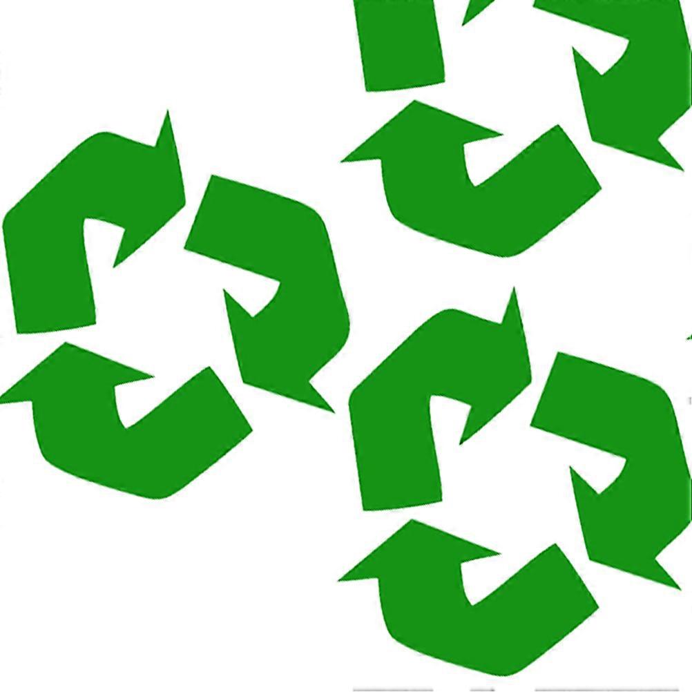 Recycle Sticker For Bin Recycle Symbol Trashcan Decal Car Window Indoor Use Green 12.7x12.7cm Recycling Indication 6Pack
