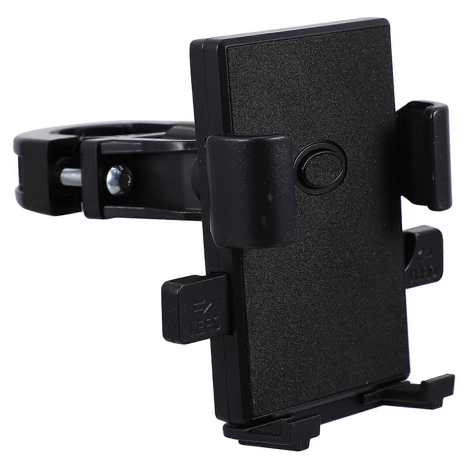 Bike Phone Mount with Universal Cellphone Support for Handlebar 360° Rotation Black ABS Aluminum
