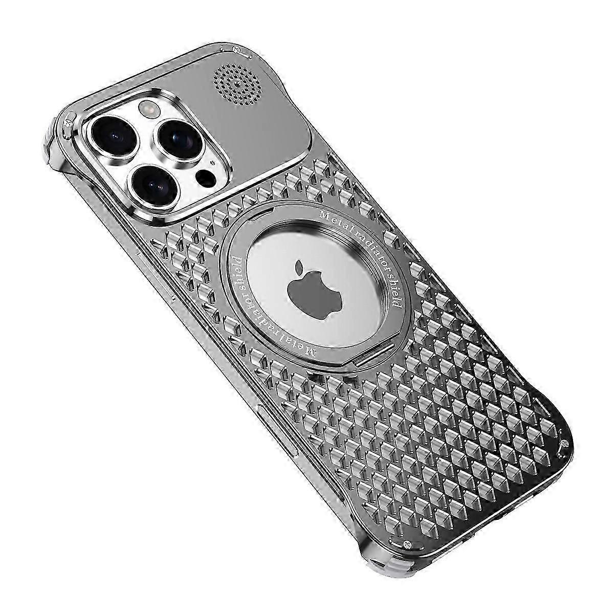 Magnetic Case for iPhone 16 Pro Aluminum Alloy Perfume Cooling Phone Cover with Rotating Feature
