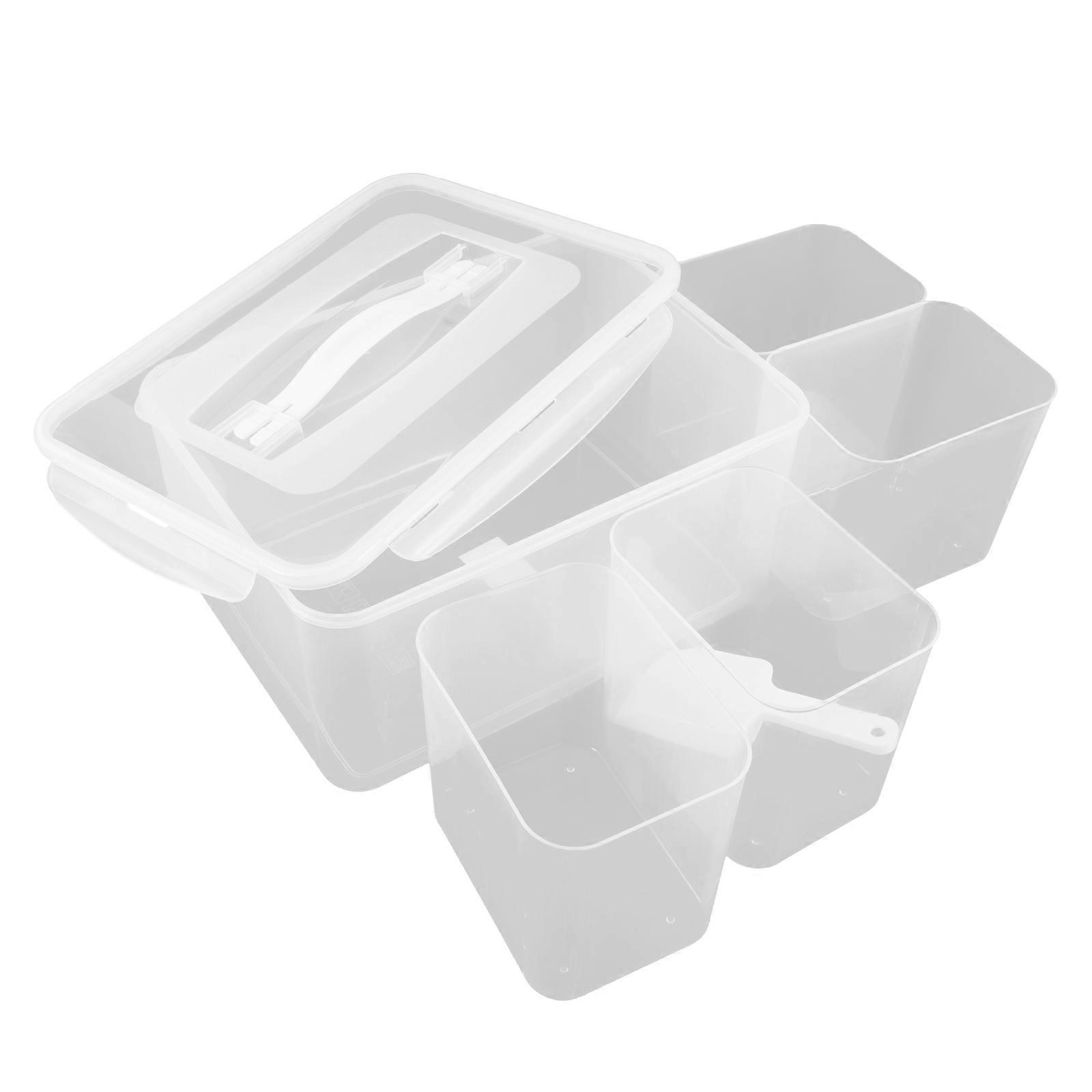 Plastic Storage Containers Divided Design For Food Storage Container Kitchen Use Sealed Compartments Portable Handle 1Pack