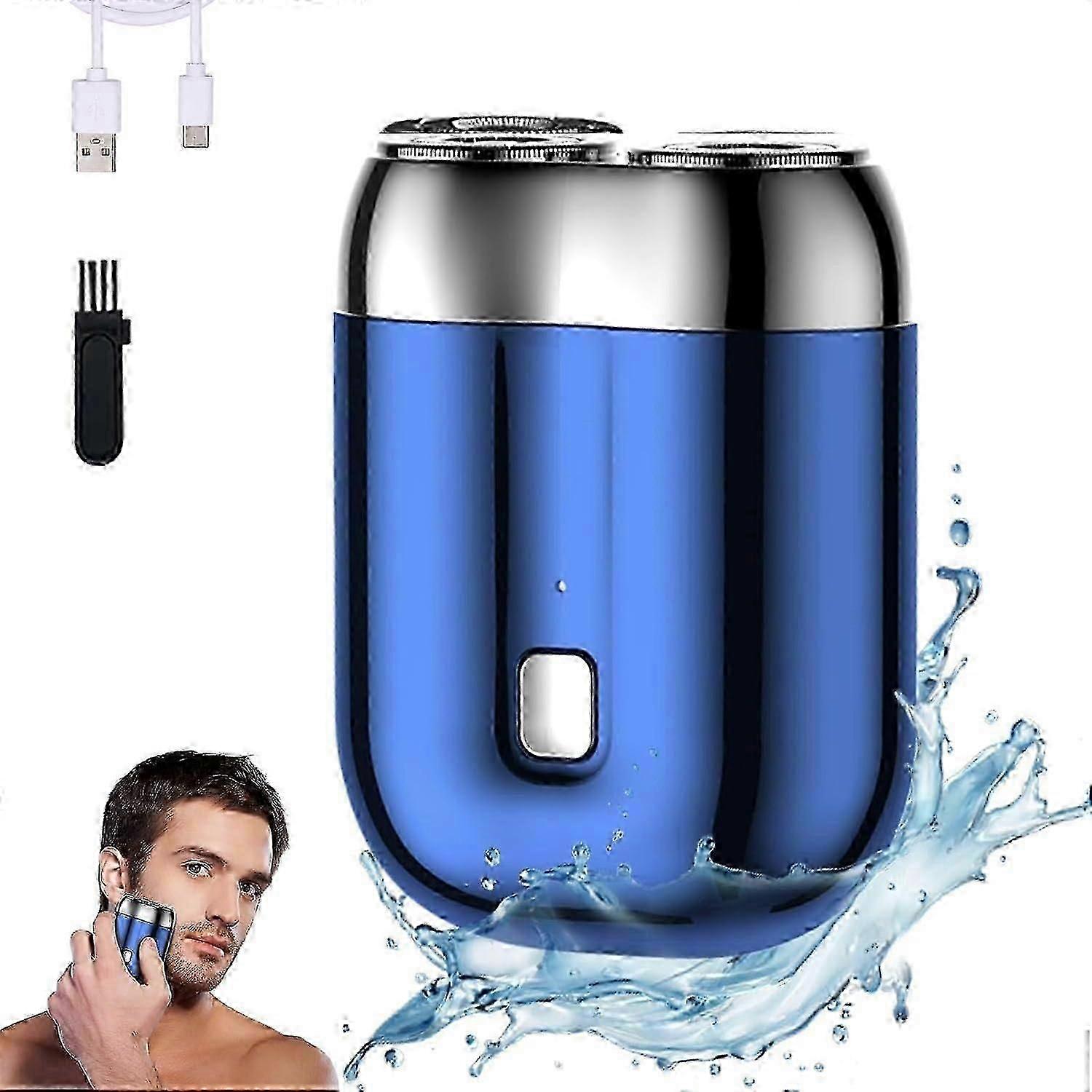 Electric Razor for Men, 2025 New Electric Mini Shavers for Men, Rechargeable Waterproof Compact Electric Shaver, Double Head Razor Shaving Machine