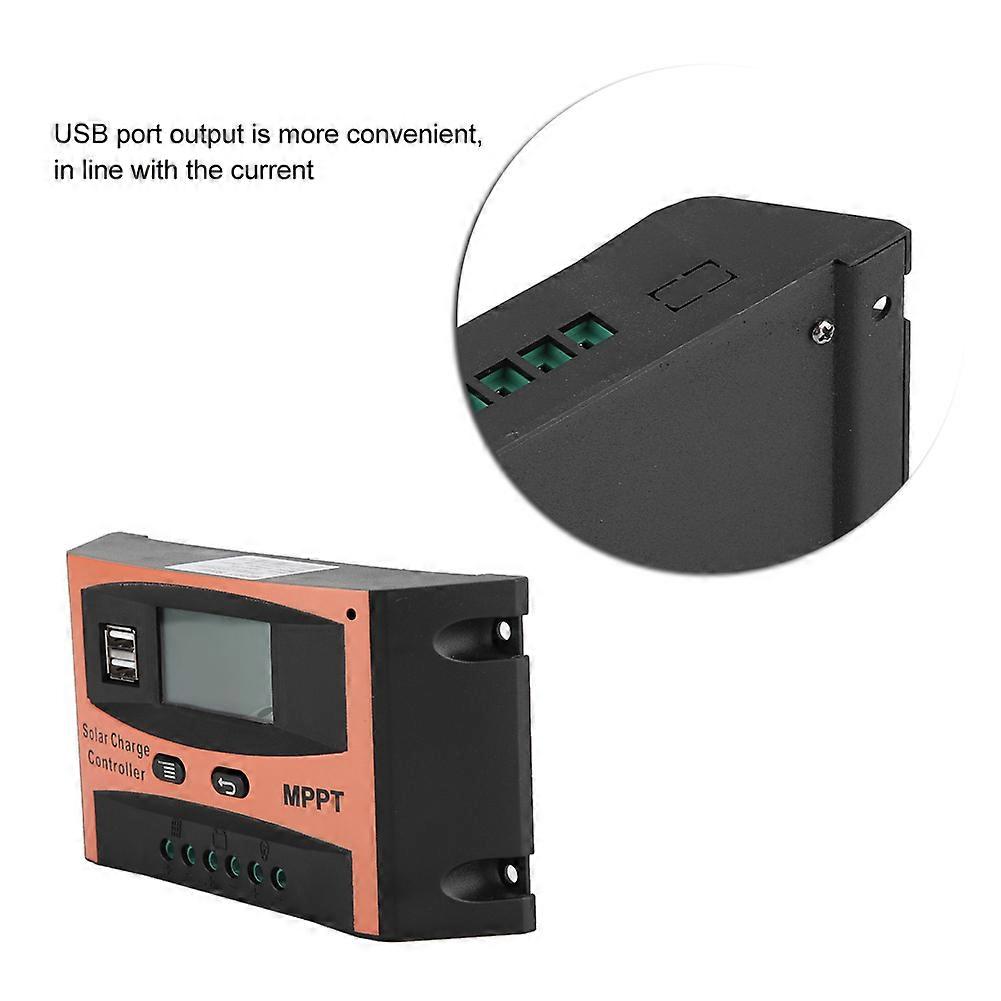 12V/24V MPPT Solar Panel Regulator LCD Screen Auto Battery Controller 40A