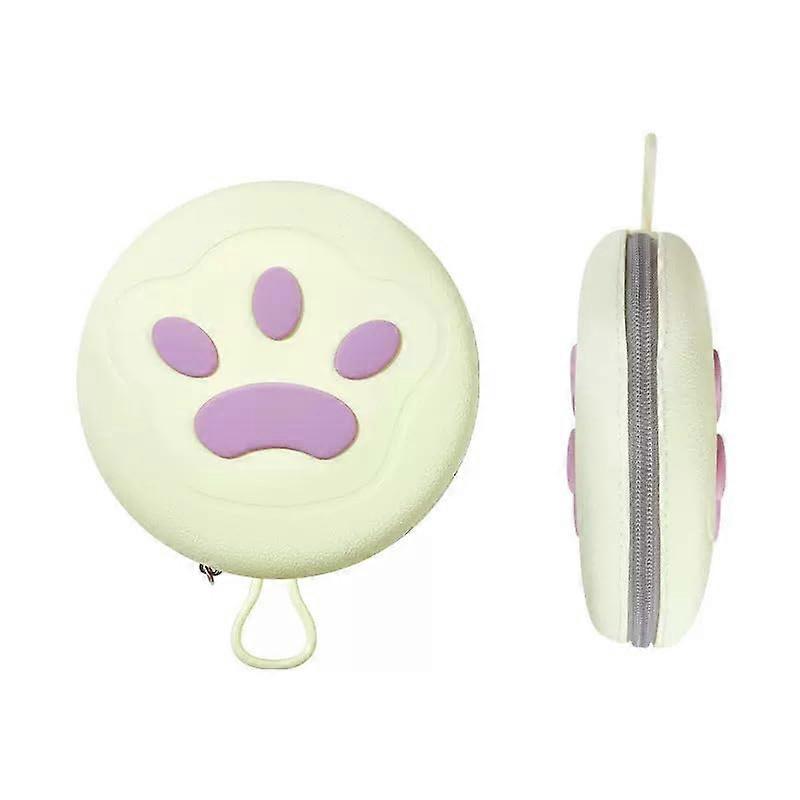 Doublefoldable pet food bowl made of foodgrade silicone (beige) Color Beige