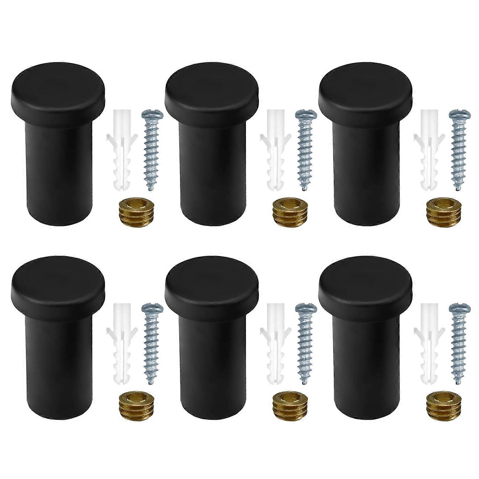Set of 6 spacesaving black wall hooks, userfriendly storage, hangers for various setups in kitchen and bedroom.