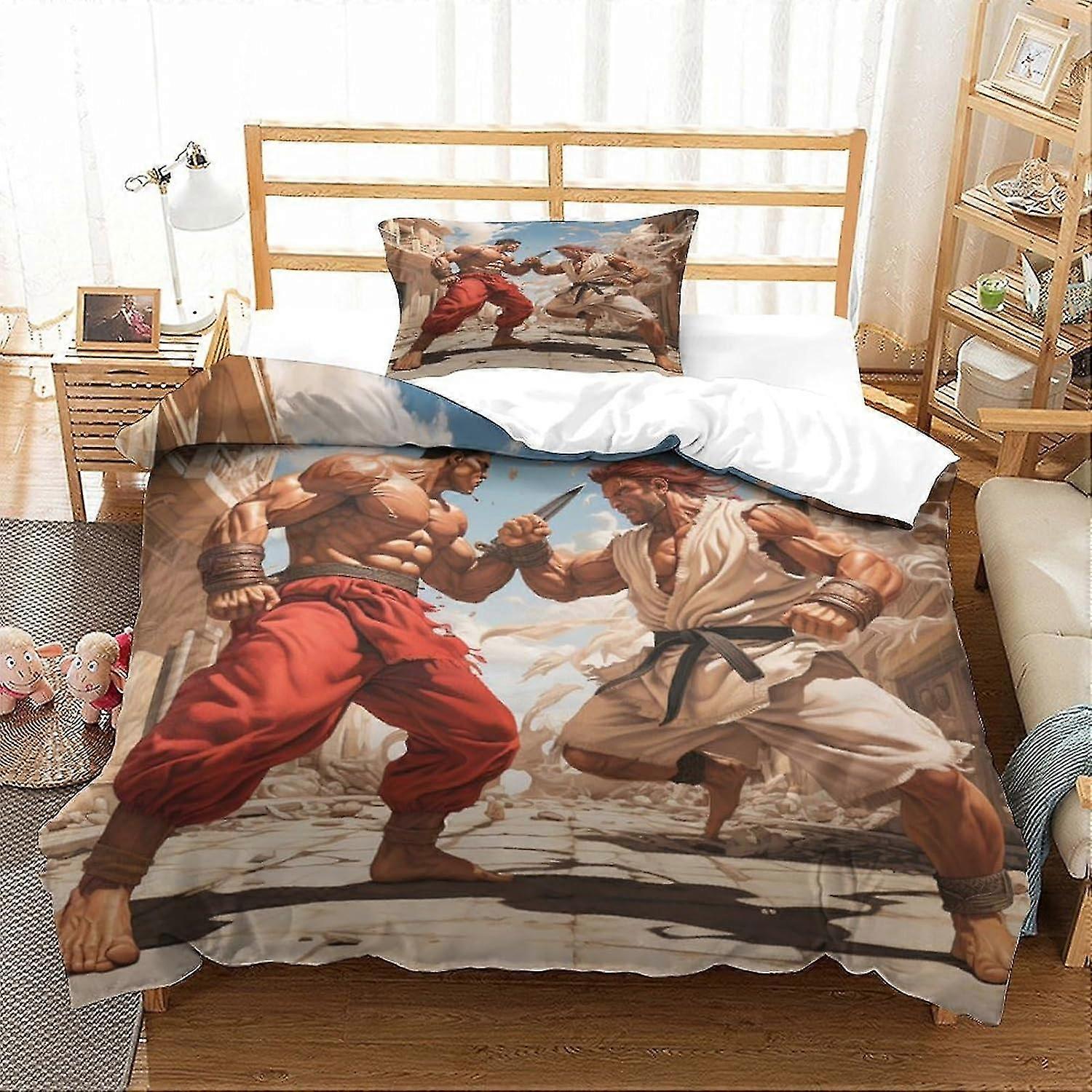 3D Printed Duvet Cover Set Bedding Sets for Anime Fans Ultra Soft Microfiber Quilt Cover with Zipper Closure for Teens Adults 2-Piece