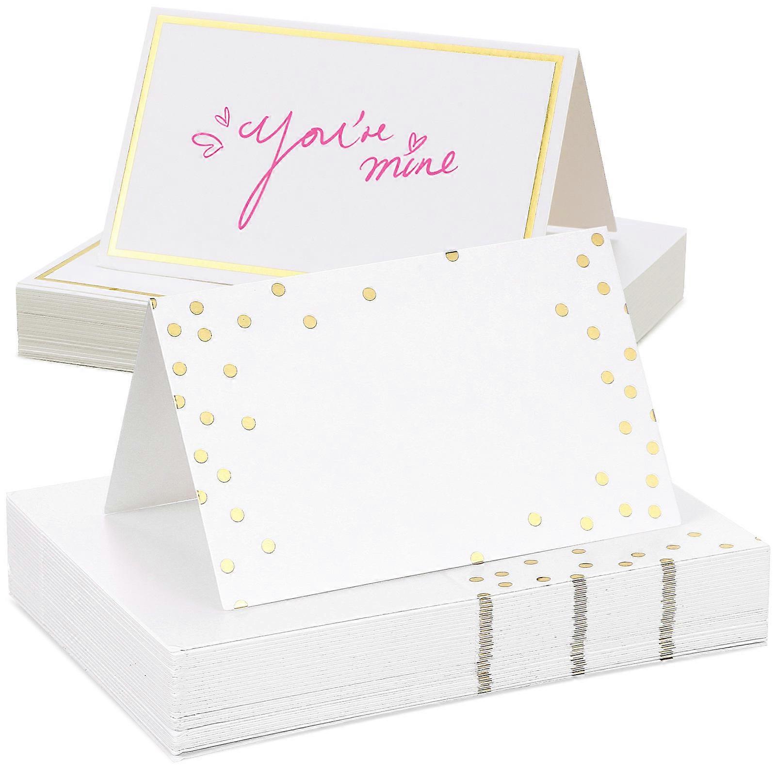 100pcs Elegant Wedding Place Cards for Buffet Table Setting – High End Material, Standalone Design, Easy to Use for Guest Name Cards