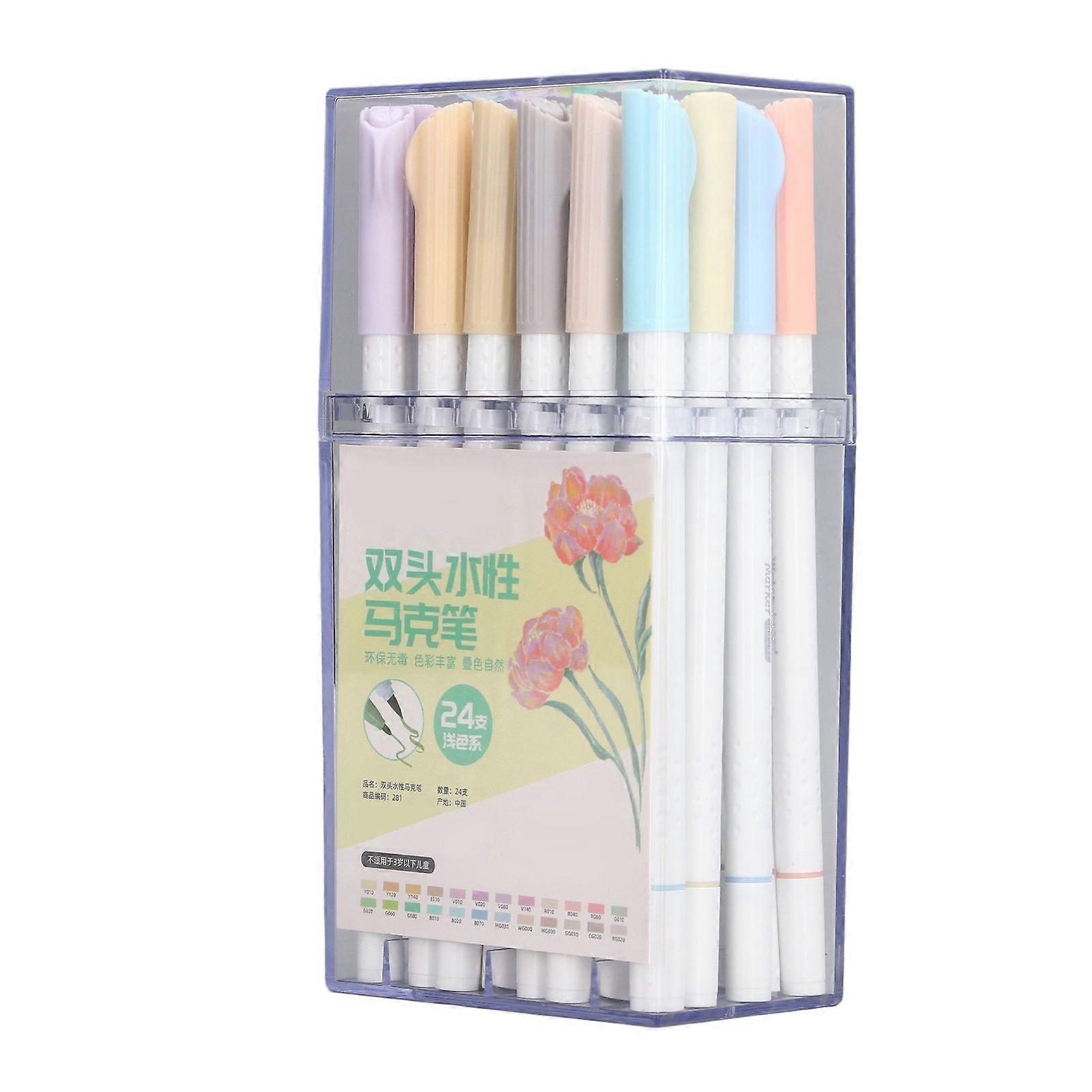 2025 Latest Model  24pcs Double Tip Markers Light Colored Watercolor Paint