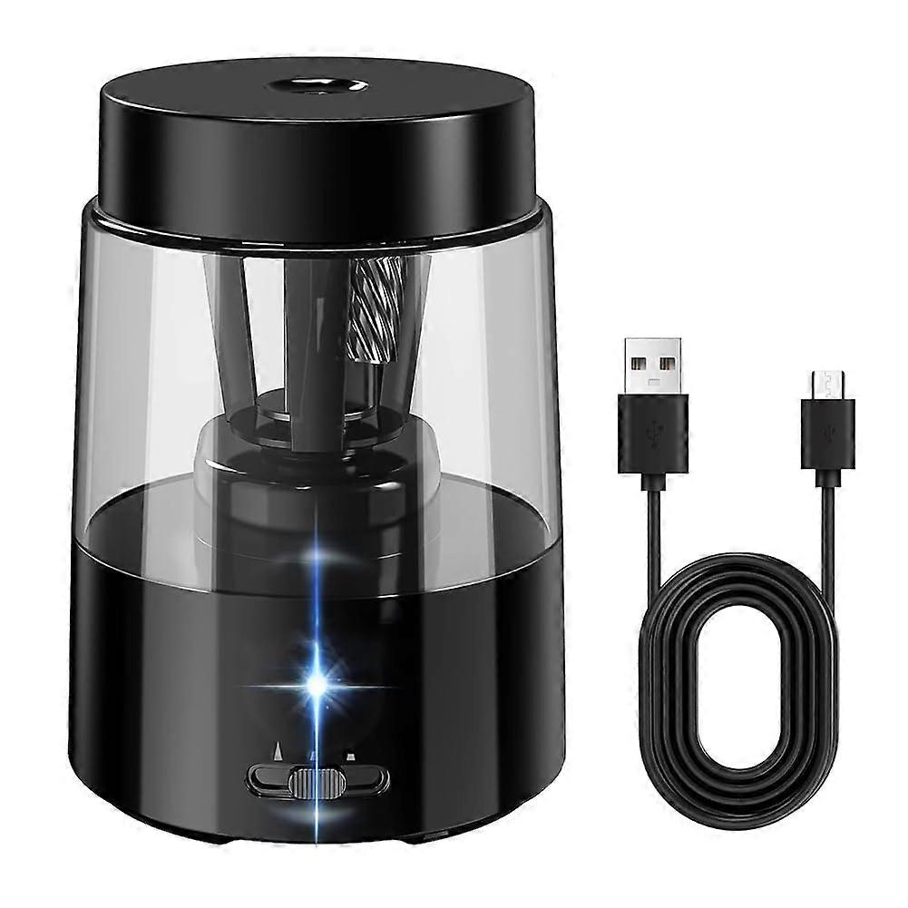 Electric Pencil Sharpener for No. 2 and Colored Pencils (6-8mm) in Black - Durable, Efficient, Compact Design