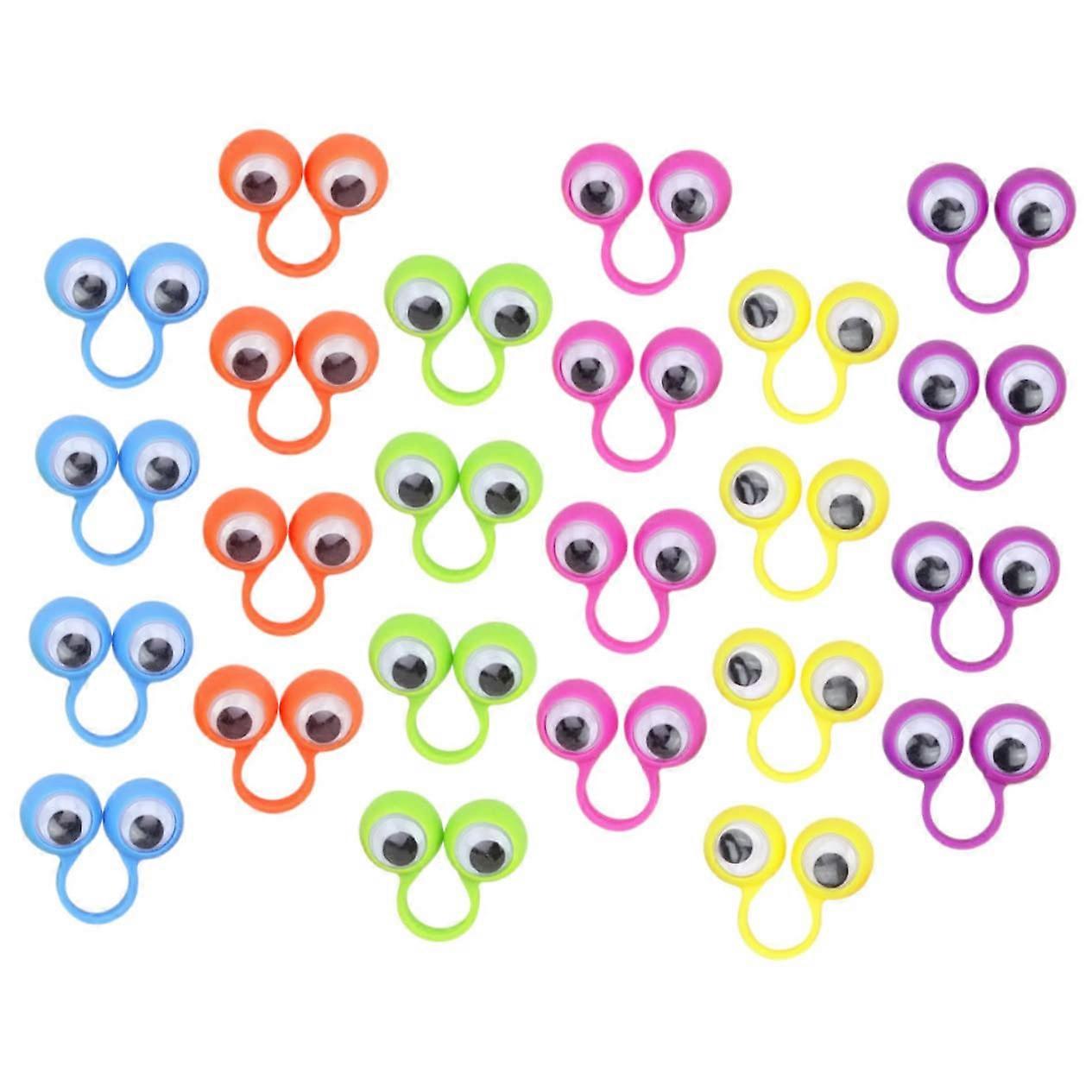 24 Pieces Wiggly Eyes Finger Puppets Rings for Creative Play and Communication in Birthday Parties, Christmas, and Learning Environments