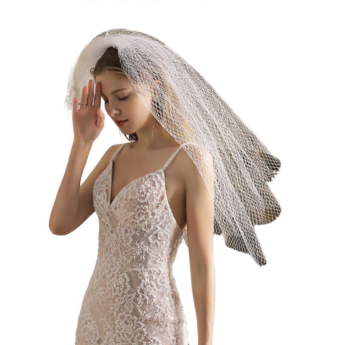 Large mesh bridal veil, 70×138 cm, 1 pc.