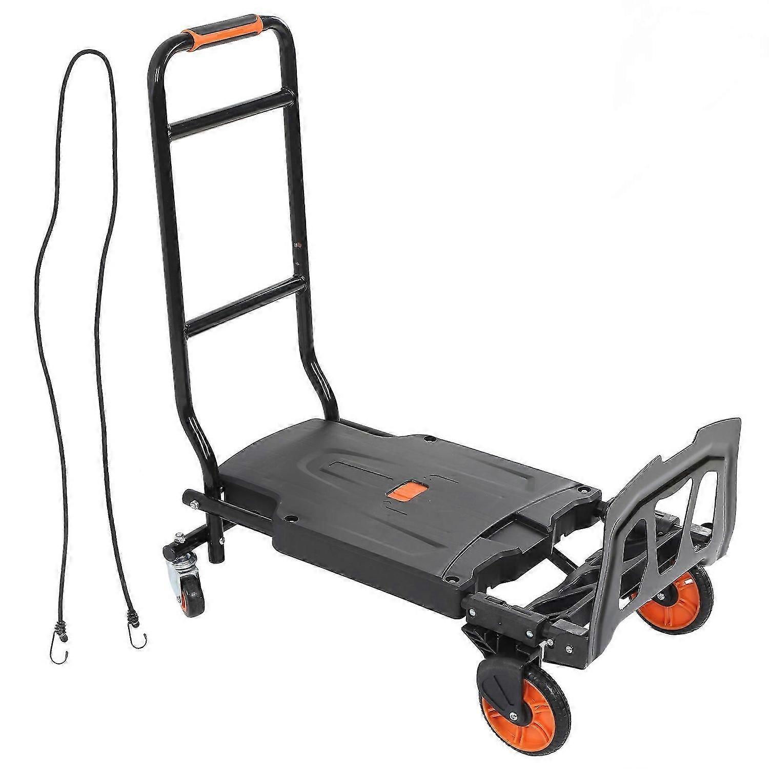 Folding Hand Truck Heavy Duty 330lbs Capacity Cart Portable Transform 2 in 1 Collapsible Small Platform Moving Dolly
