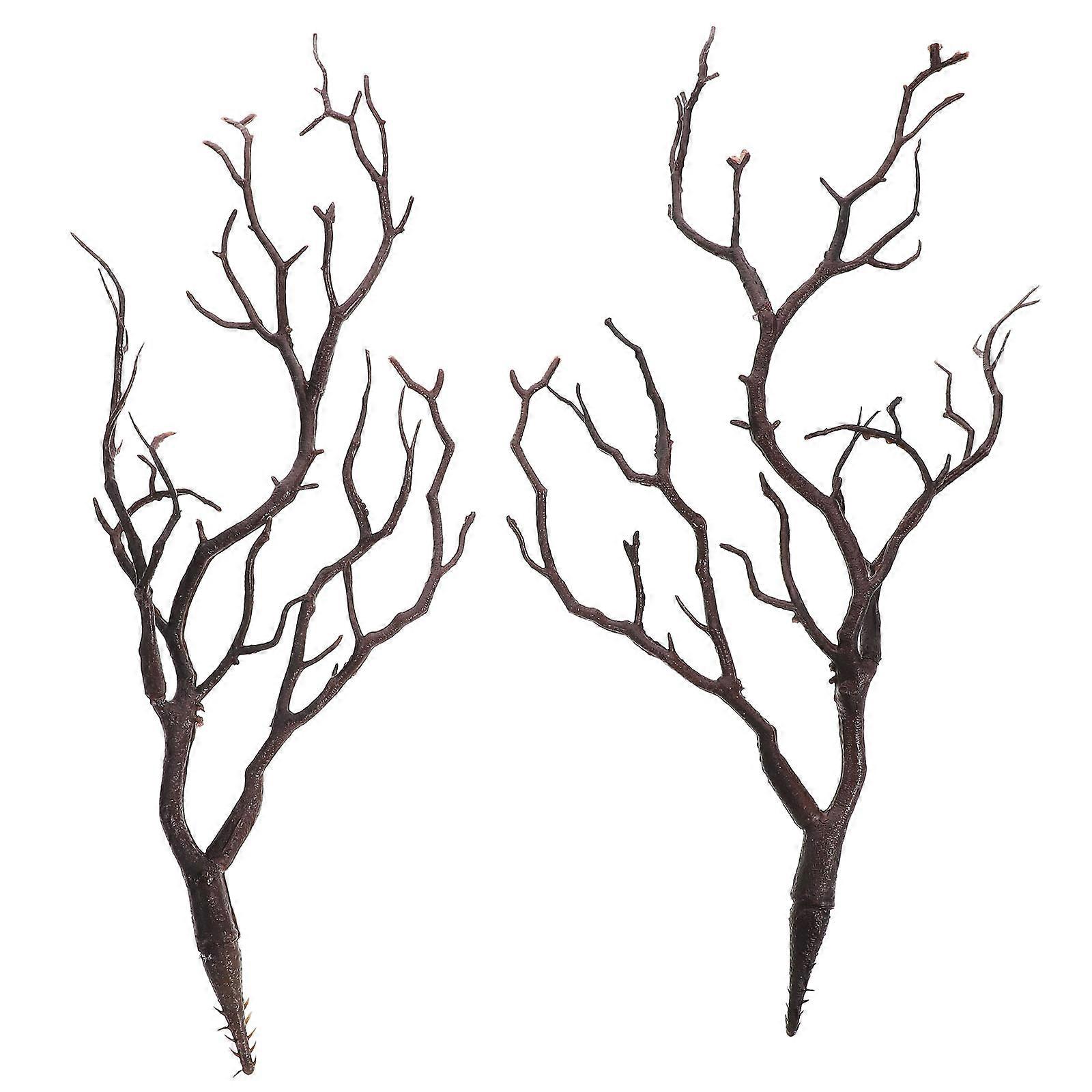Simulation Branches Simulated Dried Branch Coral Branch Shape Halloween Decorations Brown 35.00X15.00X4.00CM Decorative 2Pcs