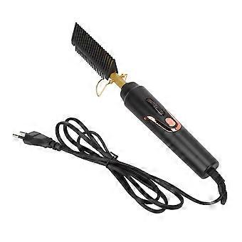 Hot Comb Electric Hair Straightener 2 in 1 Hair Straightening Comb for Wet Dry Hair Wig Women Men EU Plug 100V?240VYMMR)