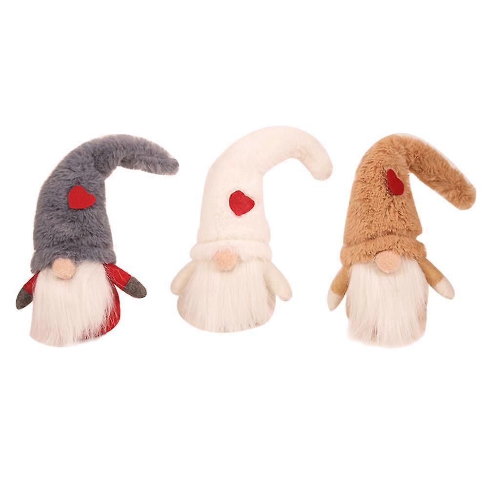 Cute Figurines For Desk Swedish Gnome Plush Toy Christmas Ornament Festive Atmosphere Addition Assorted Color 28x10cm 3Pcs