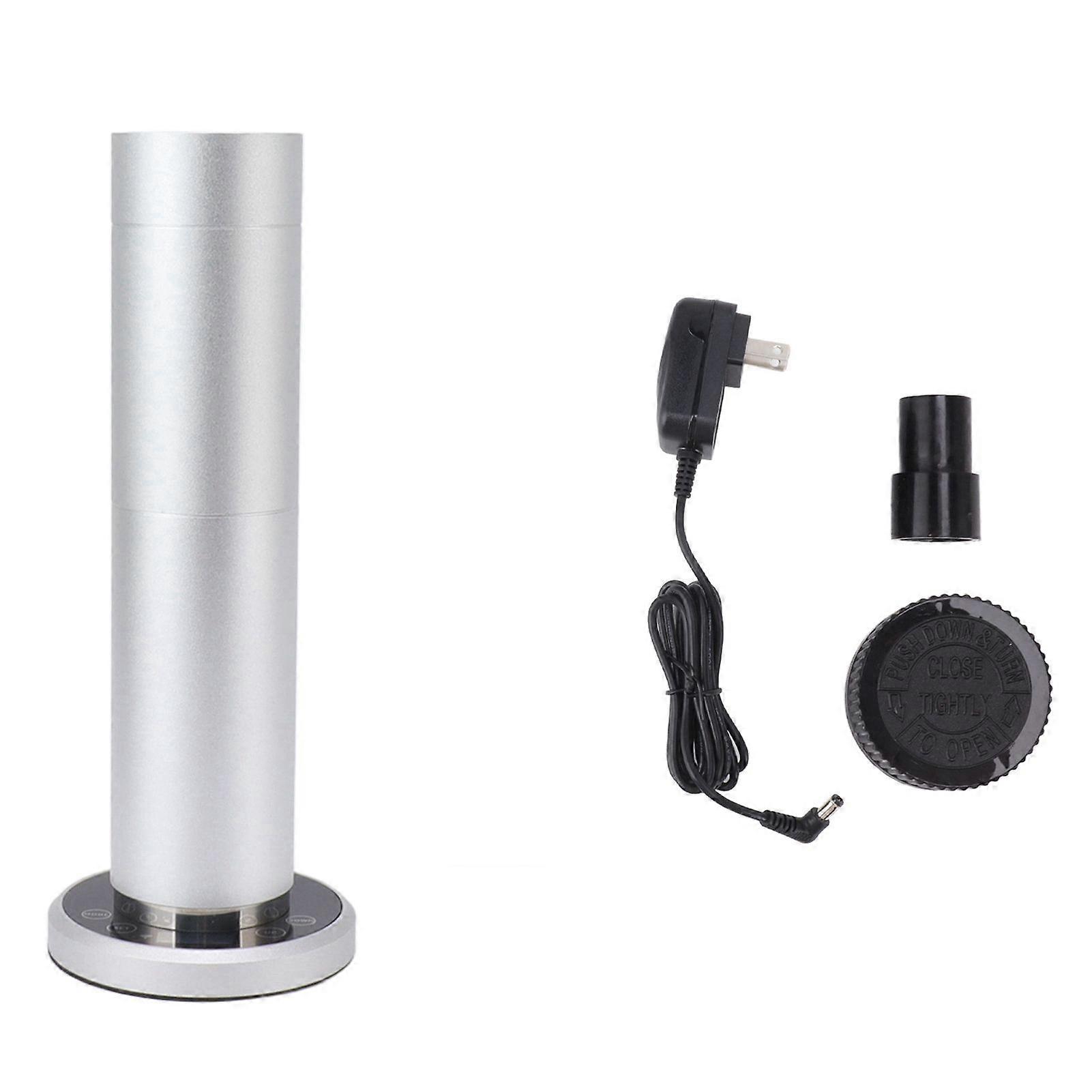 120ml Essential Oil Diffusers Cylinder Aromatherapy Oil Diffuser With Nebulizing Diffusion System For Home Spa Office 100?240V Silver US Plug