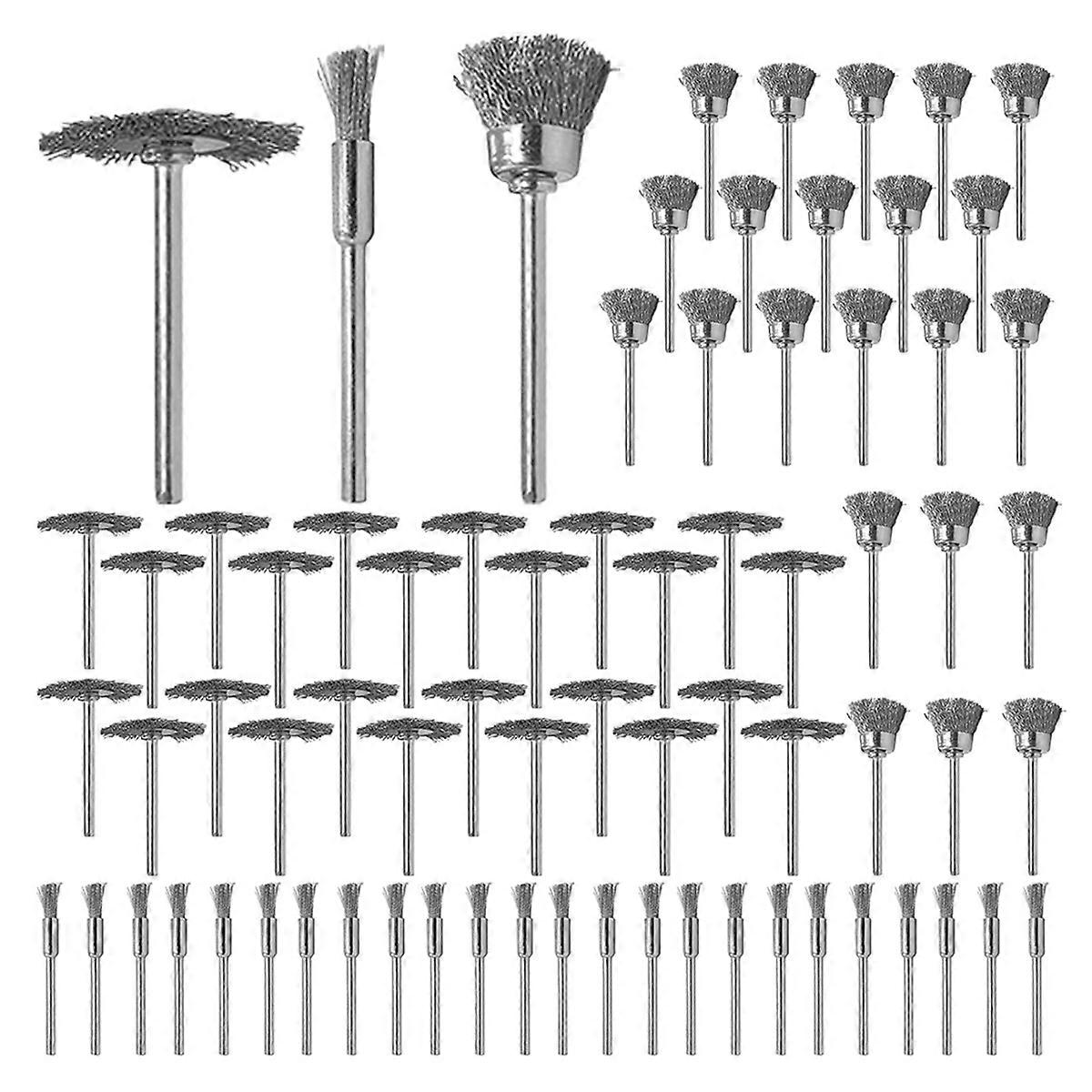 75Pcs Wire Brushes Set Steel Wire Brush Polishing Wheels Full Kit