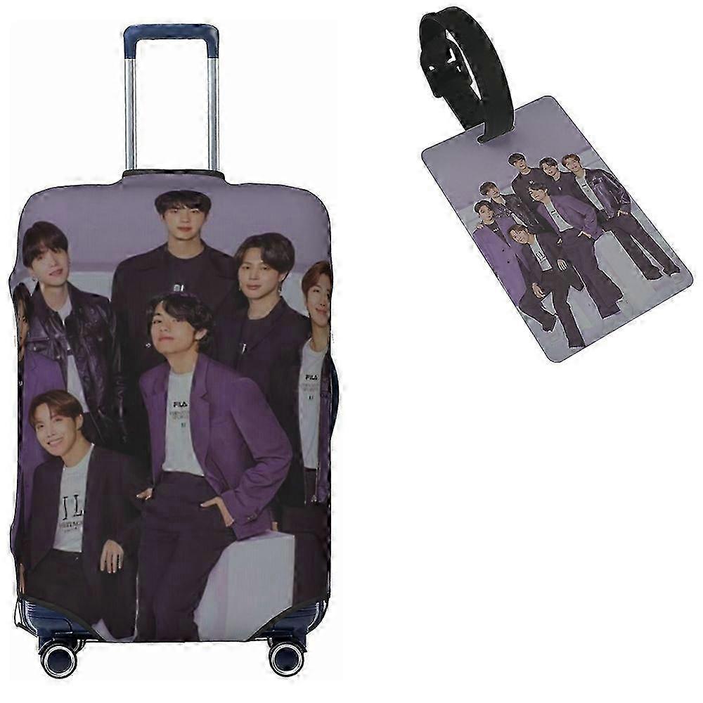 2025 BTS(45)女性用ラゲッジタグ付きラゲッジプロテクター男性旅行スーツケースカバー-fPW868