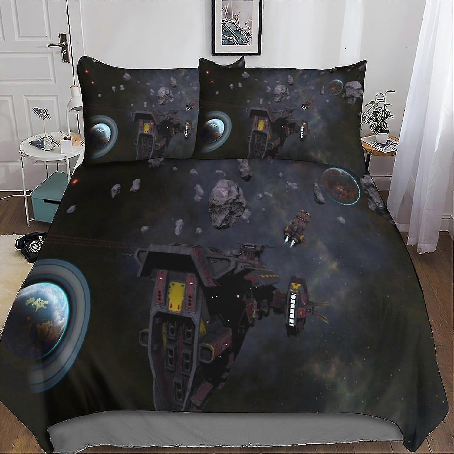 Conjunto de capa de edredom de microfibra macia de 3 peças com fecho de zíper para quarto de criança, adolescente ou adulto