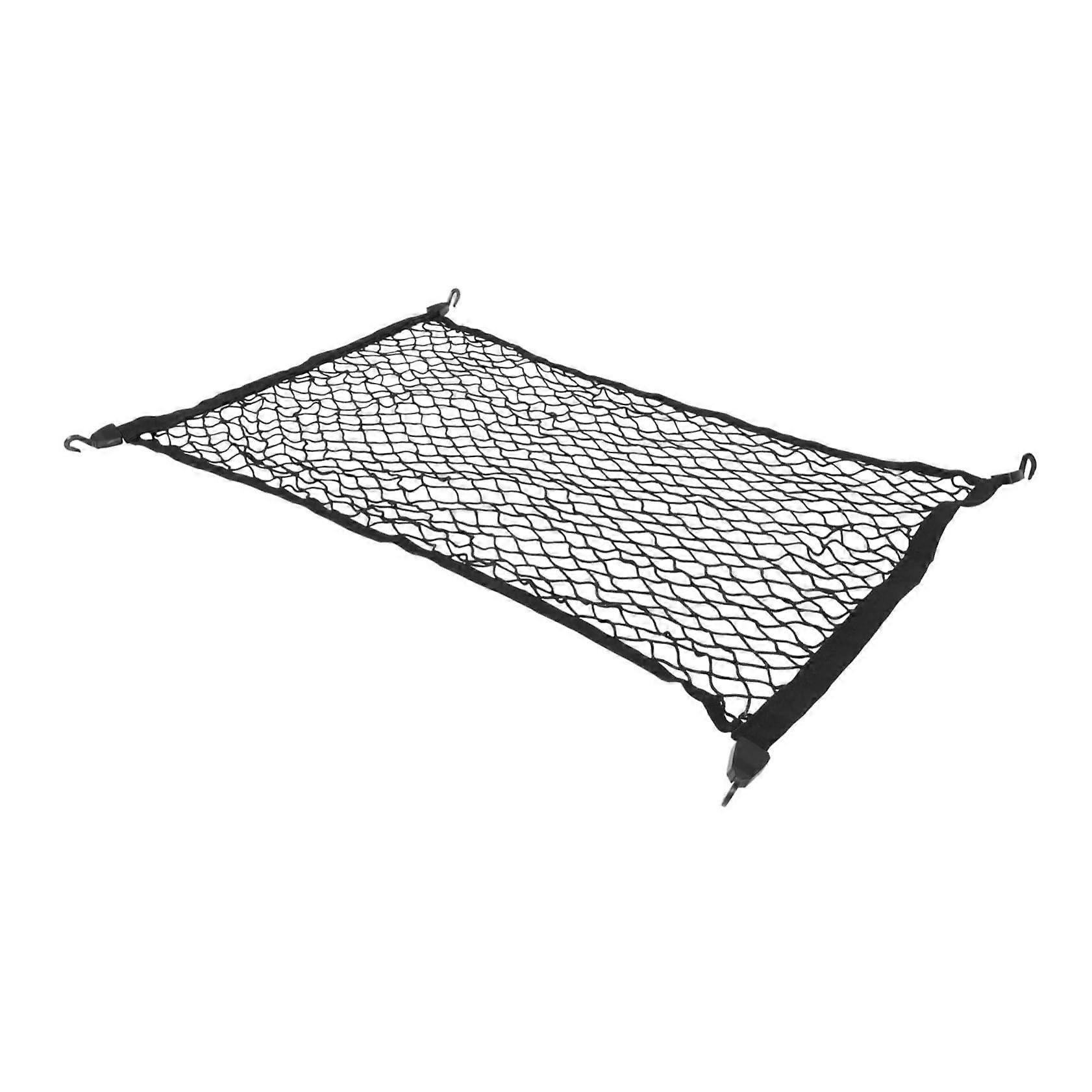 Cargo Net for Car Trunk Bungee Storage Organizer, Heavy-Duty Polyester, Compatible with SUVs, Black, 100cm x 100cm