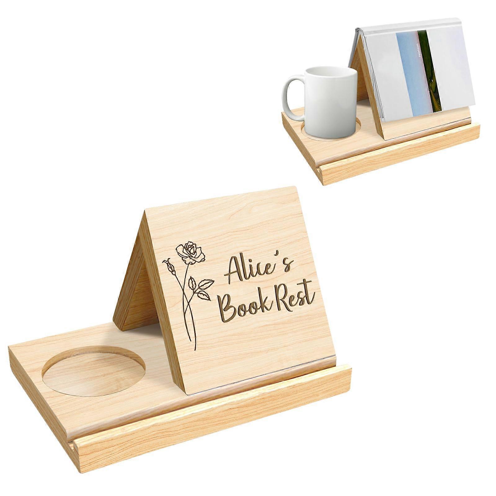 Triangular Wooden Book Stand Book Holder for Side Shelf Portable Sturdy Lightweight for Textbooks Style 1