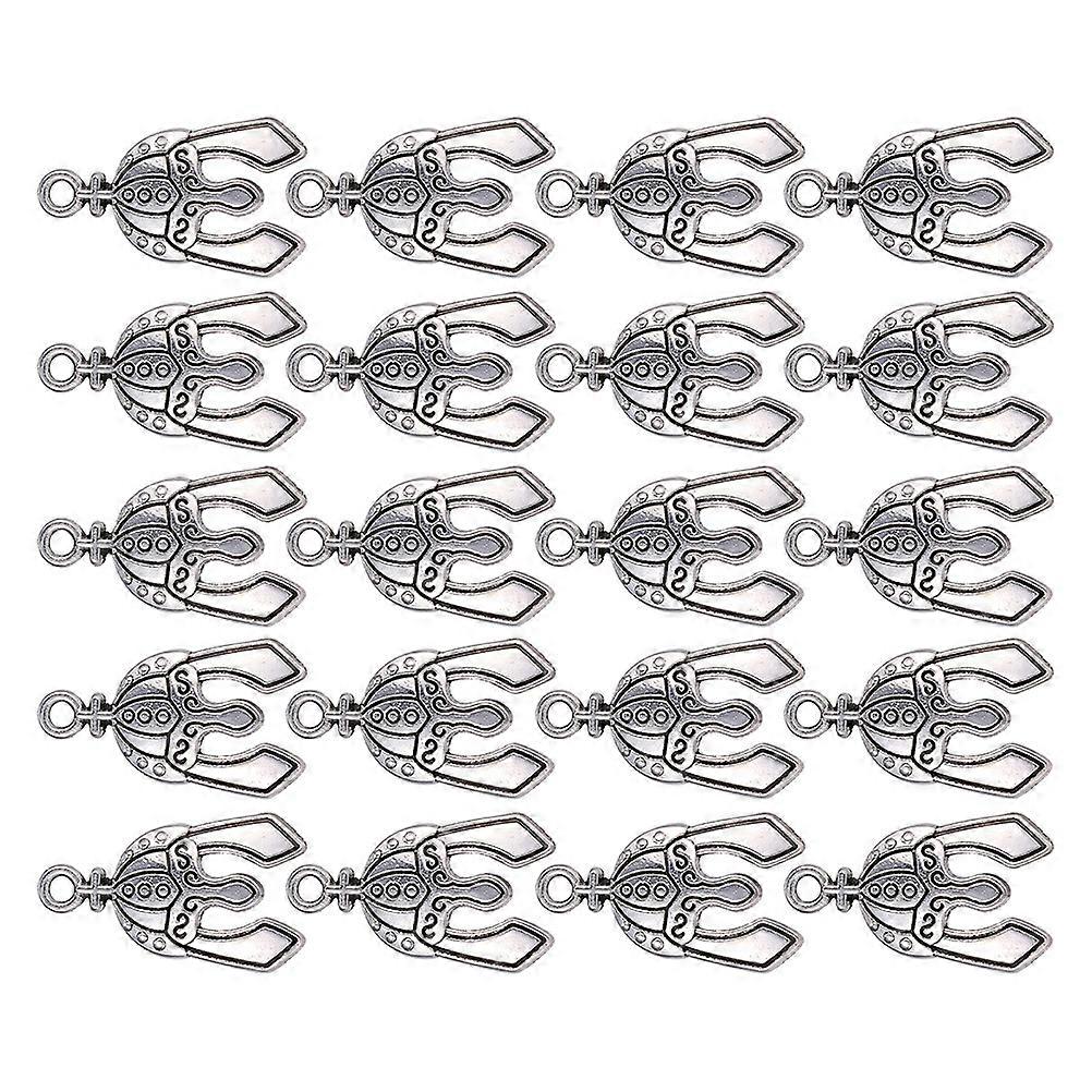 Masteelf 20pcs Knight DIY Necklace Bracelet Accessory Alloy Key Chain Pendant