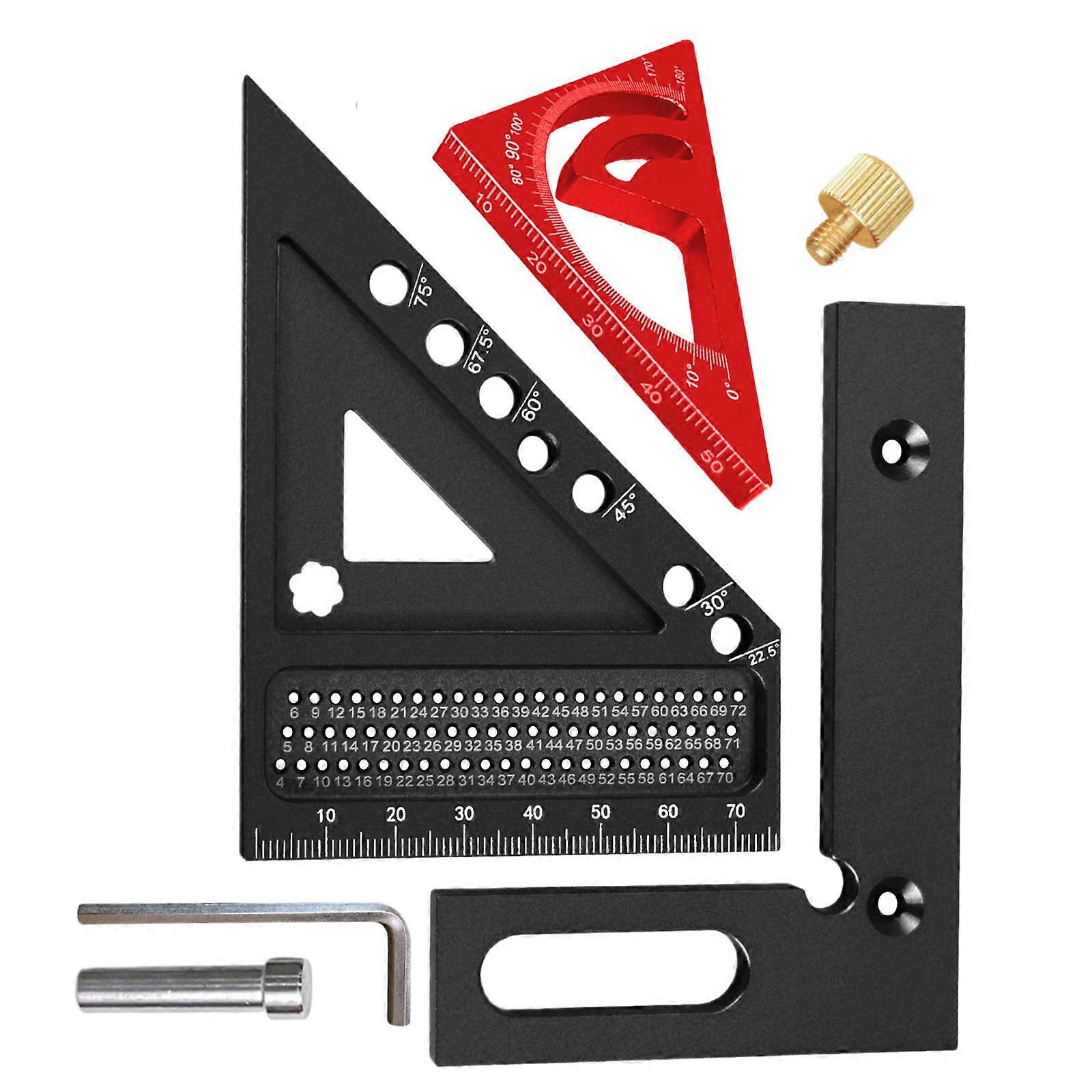Professional Woodworking Angles Finders Tool Aluminum Construction 0-180 Degree Measurement Suitable For Carpentry Tasks Multicolor