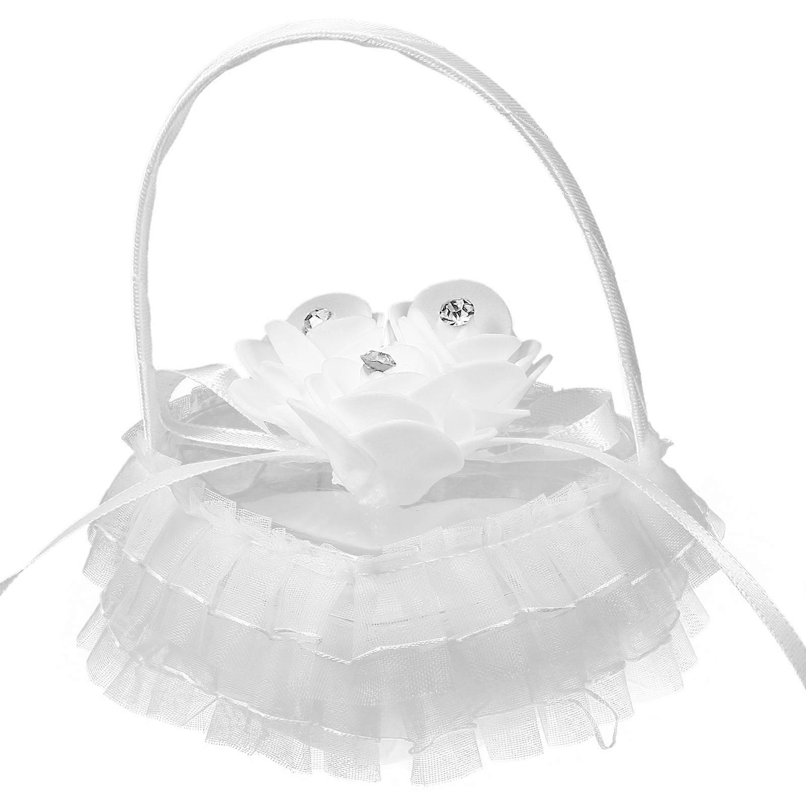 Heart Shaped Wedding Ring Pillow with Lace Satin Cushion Holder for Engagement Ceremony – Portable Decorative Ring Box for Romantic Wedding Decor