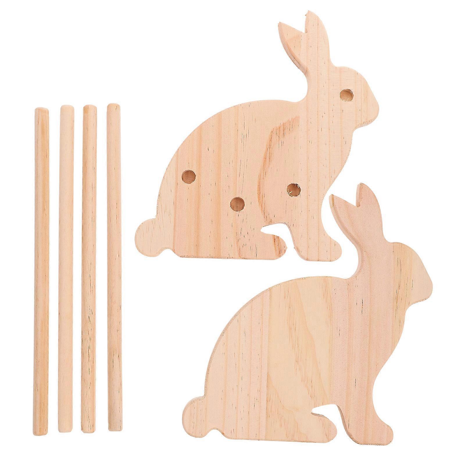 Cute Rabbit Design Wooden Bookshelf for Book Storage Desktop Organizer Khaki Color 8.5 x 8.5 x 10.5 Inches