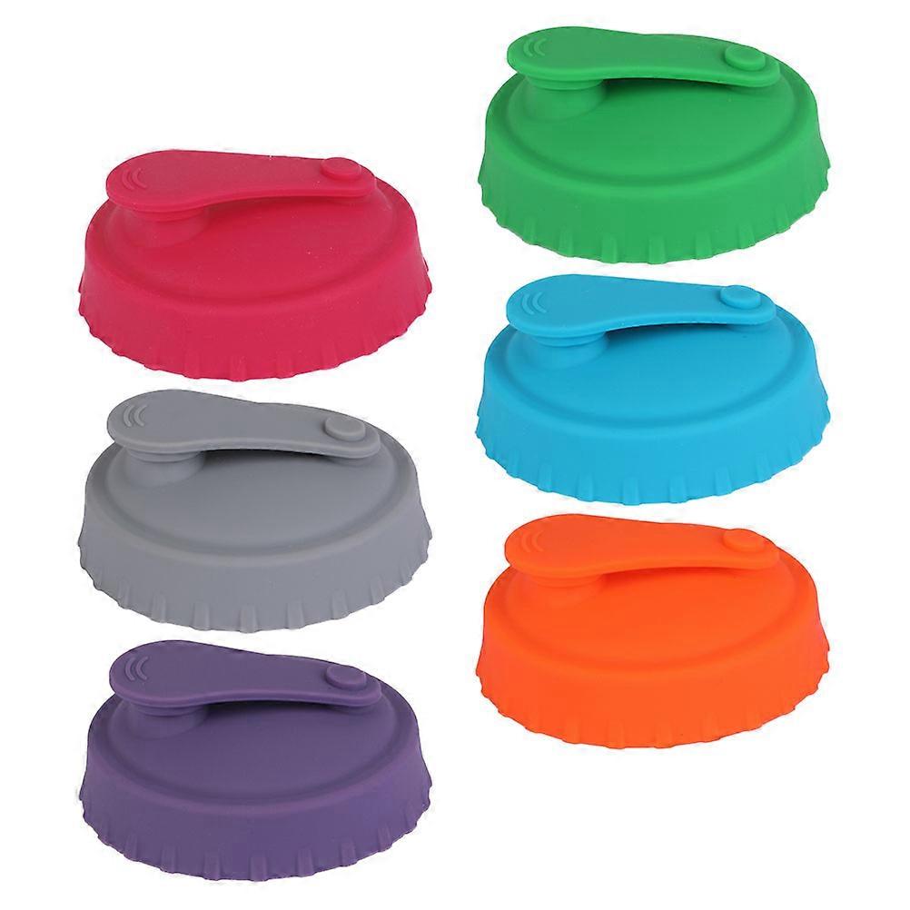 6Pcs Silicone Soda Can Lids for Sealing Assorted Color Can Stopper Protectors