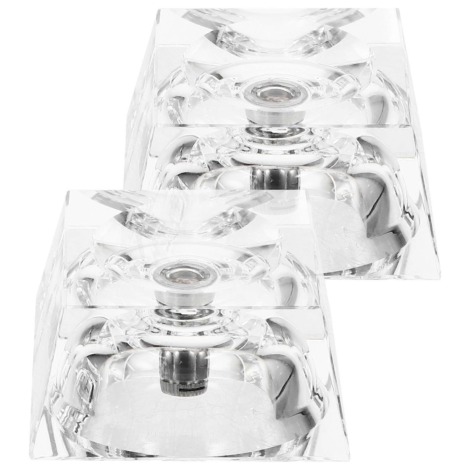 Display Light Base Led Light Base Acrylic Objects Shop Decorations Round Indentation 2Pcs