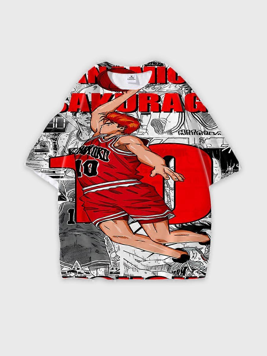 T-shirt round neck Role Pattern loose short sleeve C128