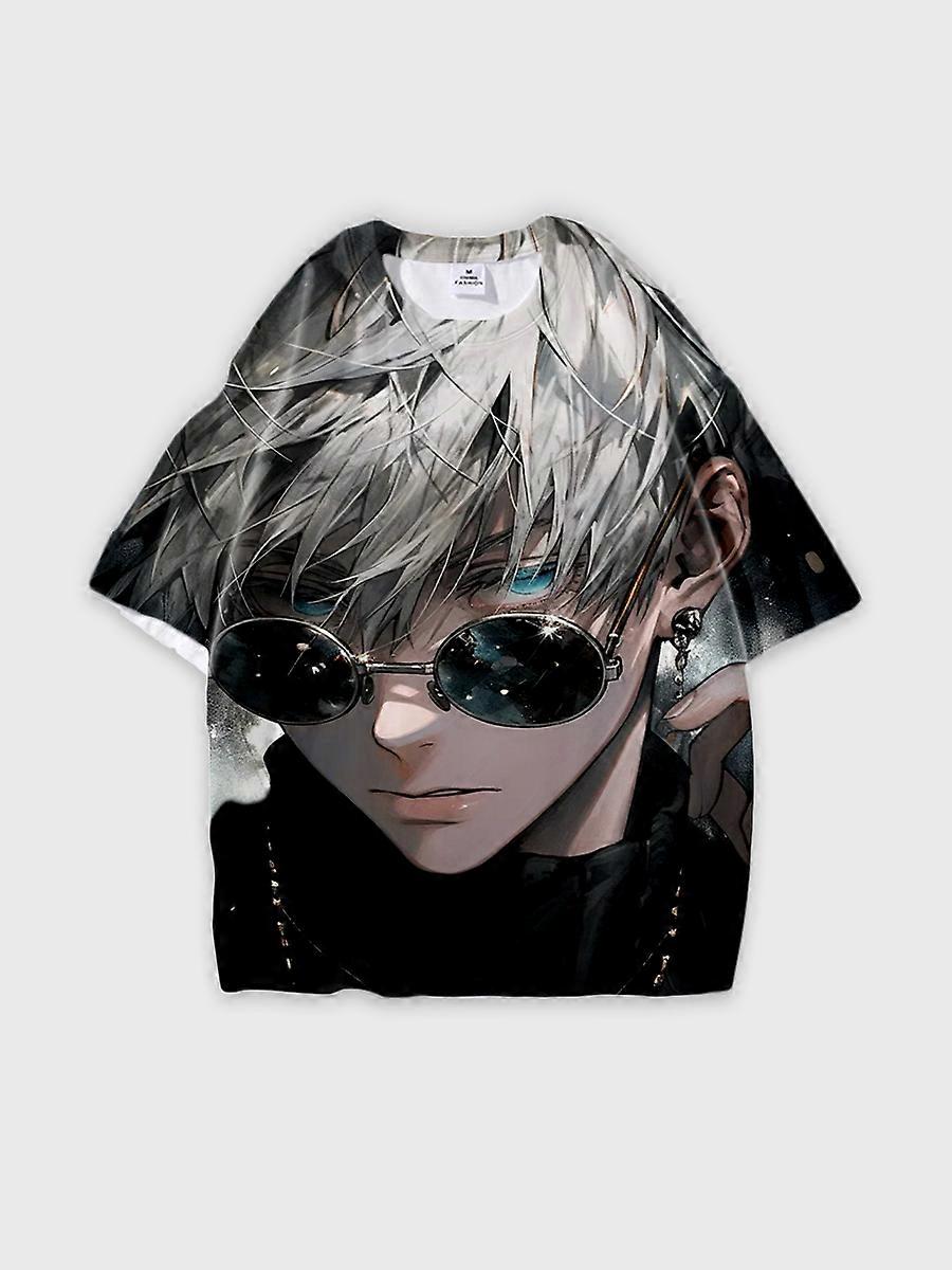 T-shirt round neck Character Pattern loose short sleeve P209