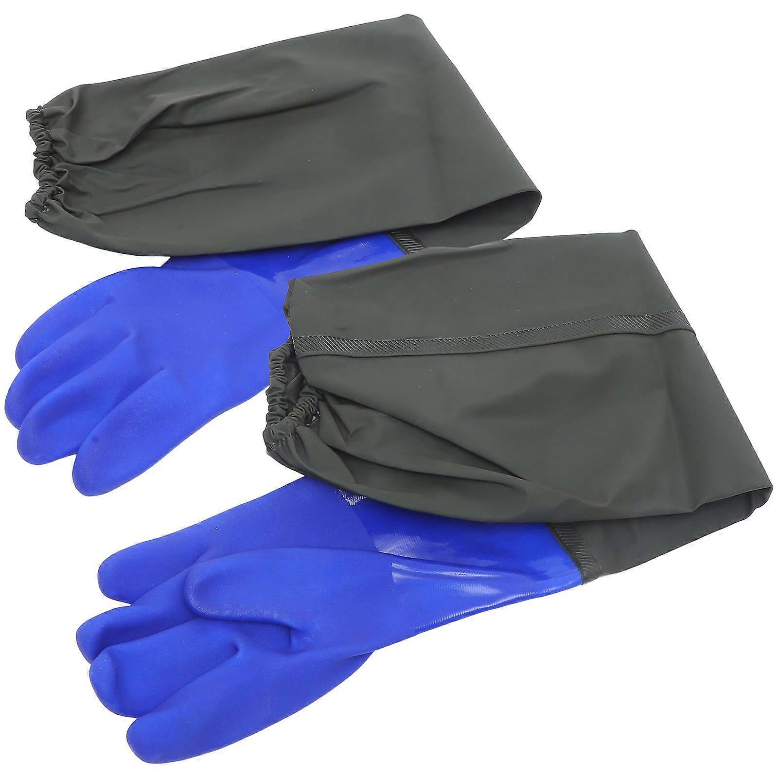1 Pair Long Gloves For Fishing Gardening Durable Easy To Use For Aquariums Pools And Outdoor Activities