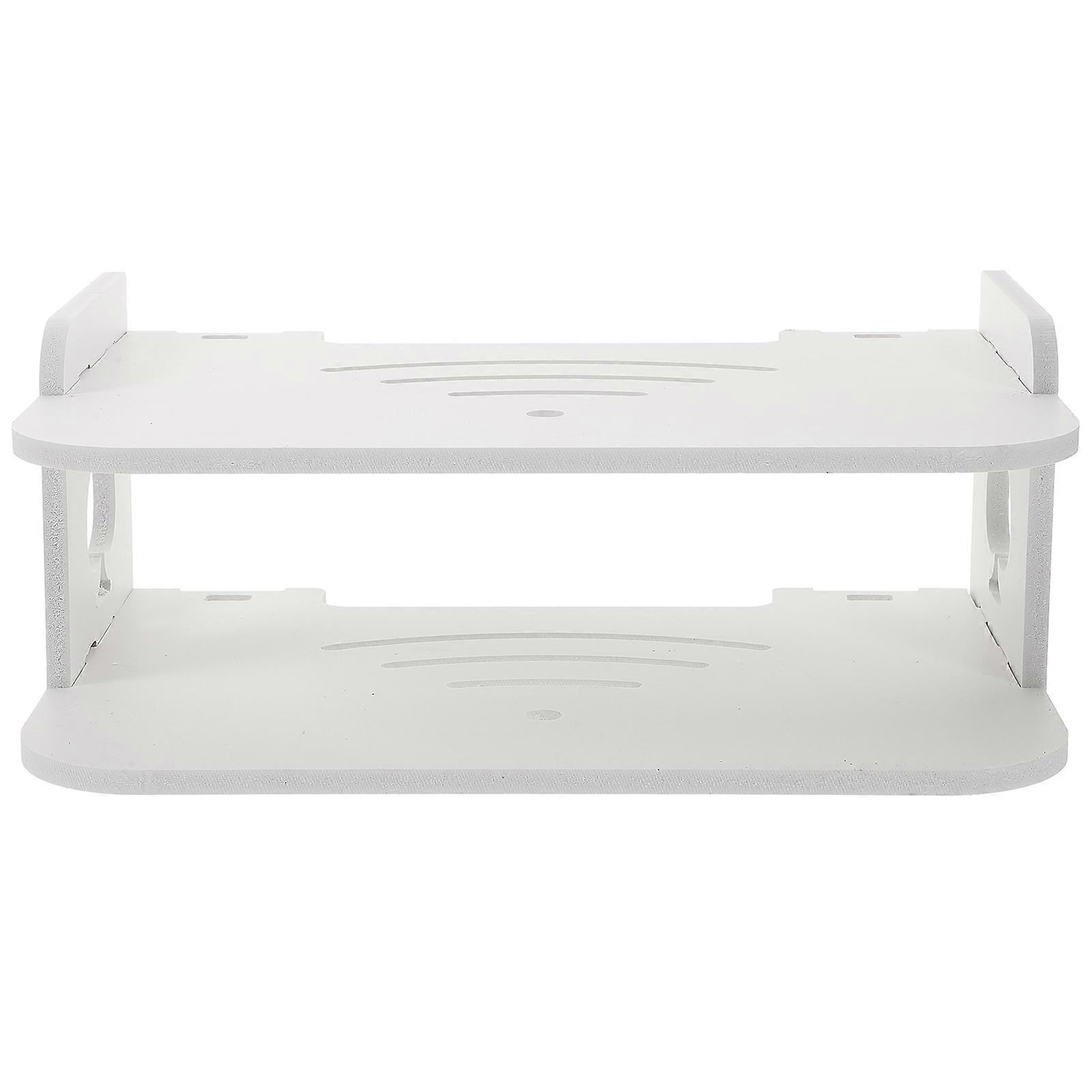 Floating Wall Shelf for Router & Storage – Easy Install Display Shelf for Living Room, Bathroom – Simple Design with Cable Management