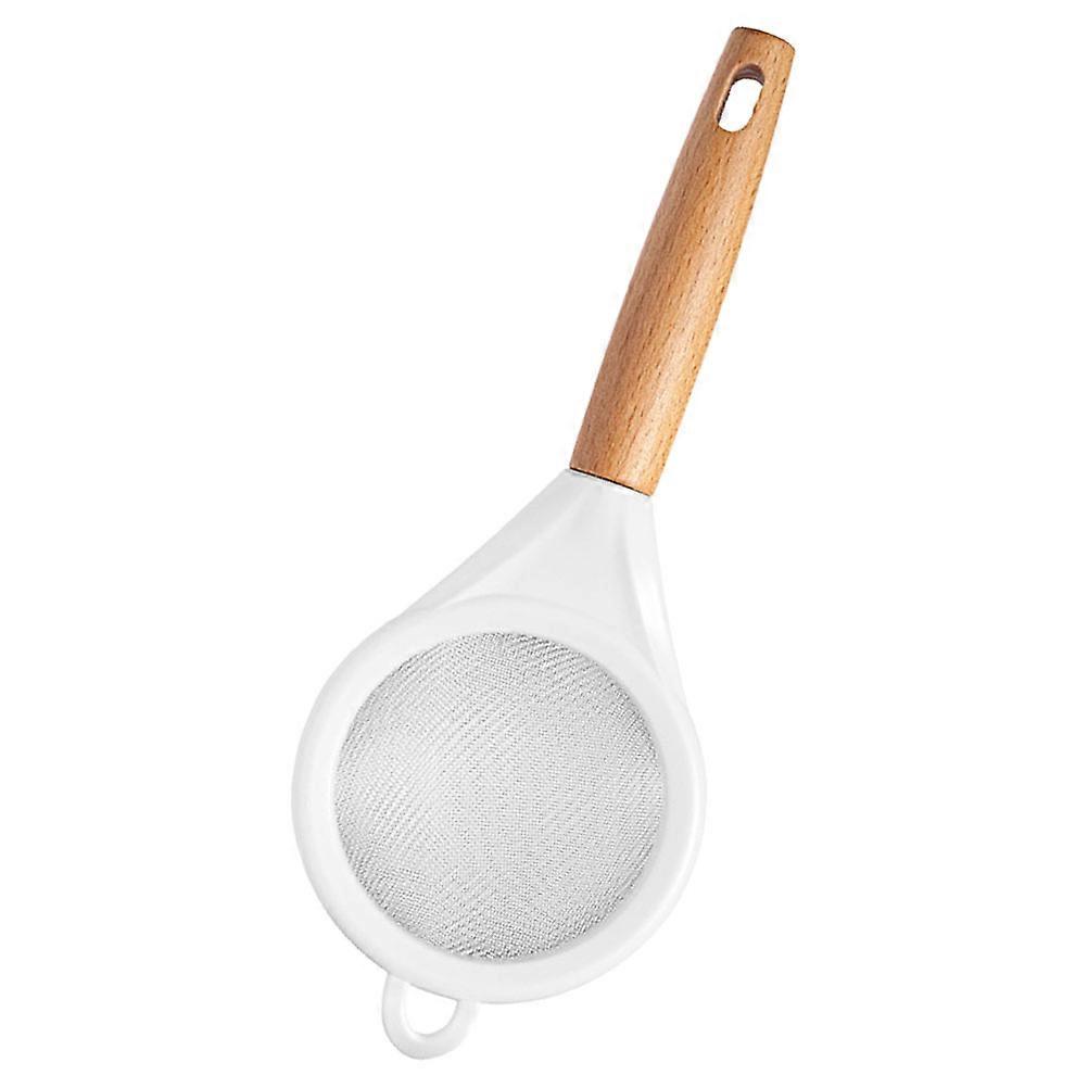 Stainless Steel Mesh Strainer with Wooden Handle for Baking and Tea Sifting Multi Use 6.5 inch